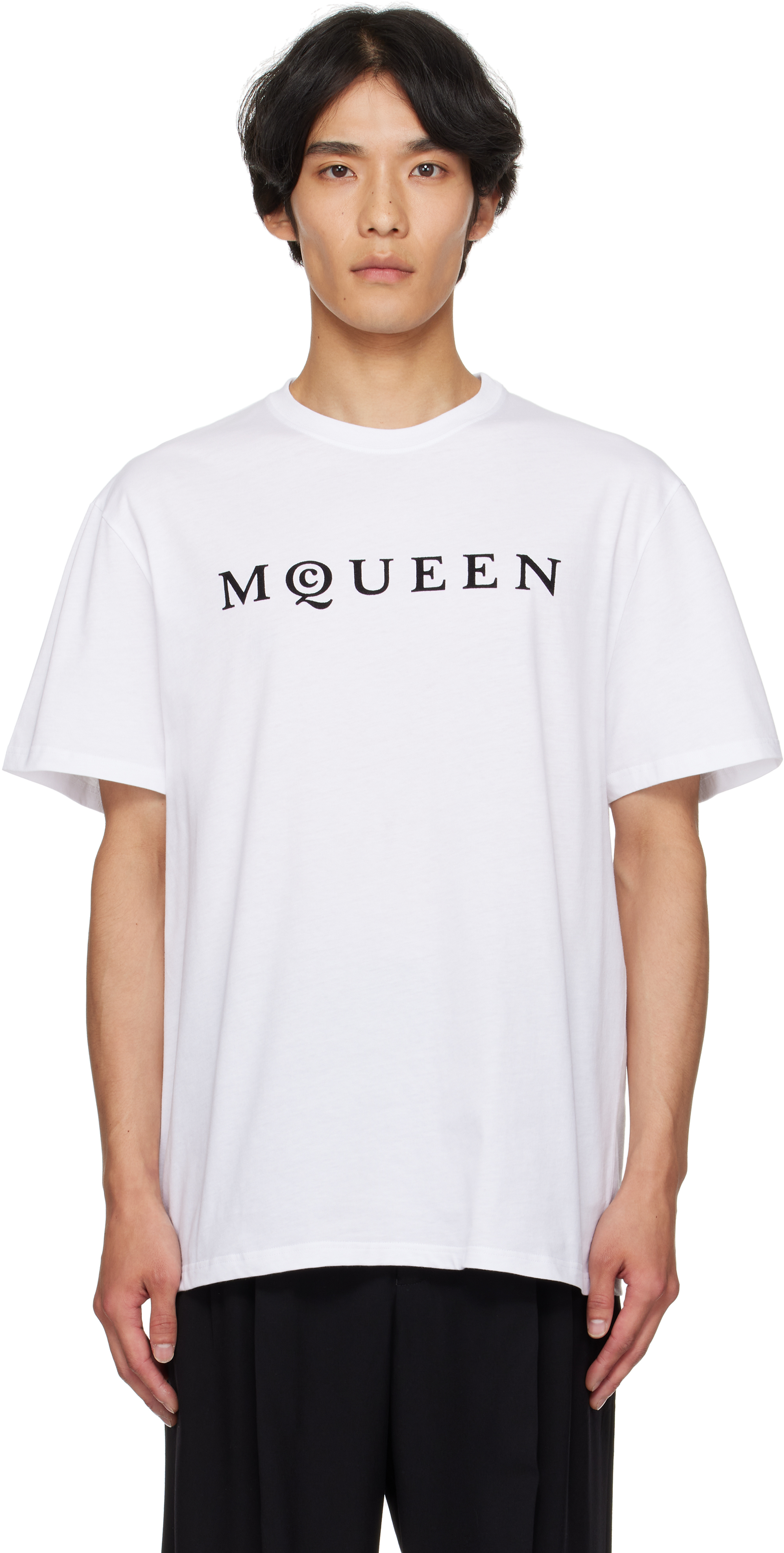 【関税送料込!!★特価 在庫品薄!】ALEXANDER MCQUEEN Tシャツ McQueen: White 'McQueen' T-shirt | SSENSE