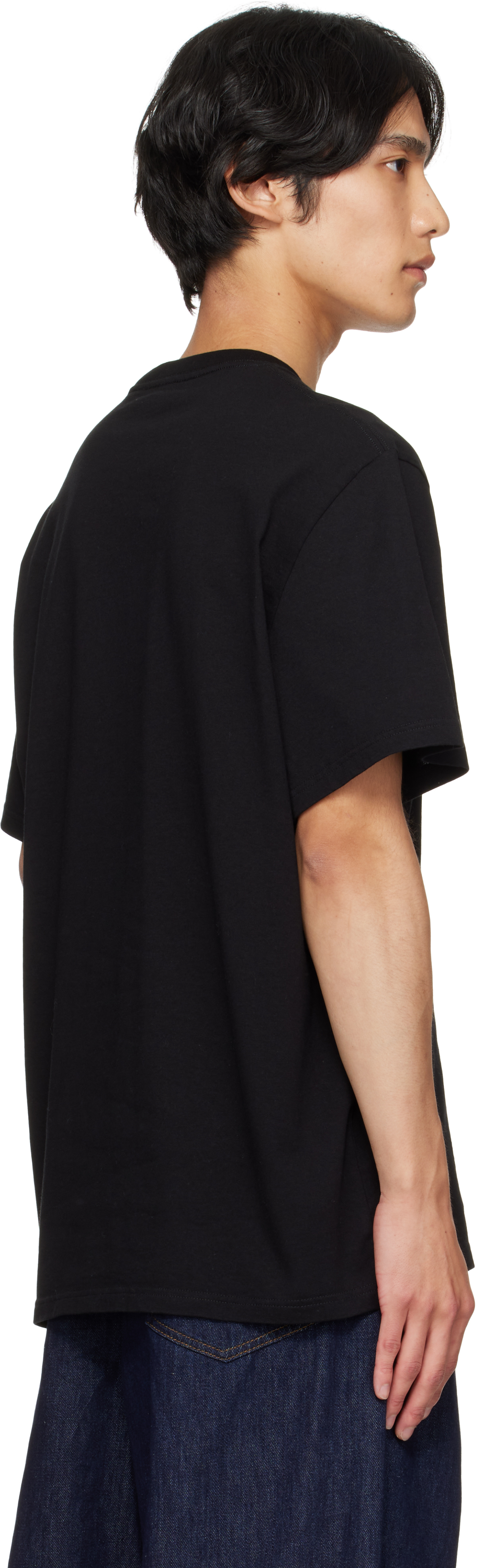 Alexander Mcqueen Black Flocked Skull T-shirt In Black