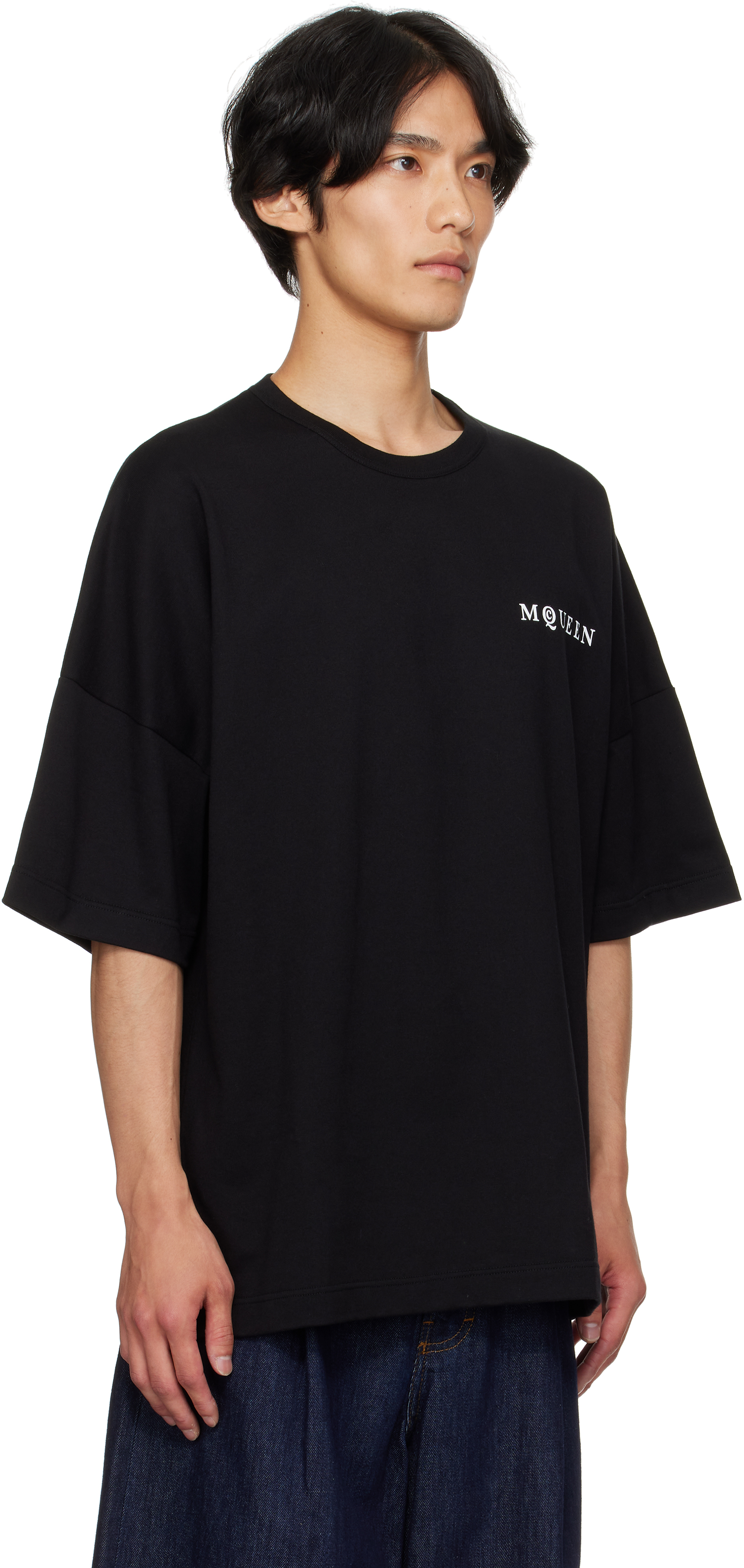 Alexander Mcqueen Black Cotton Clothing T-shirts In Black