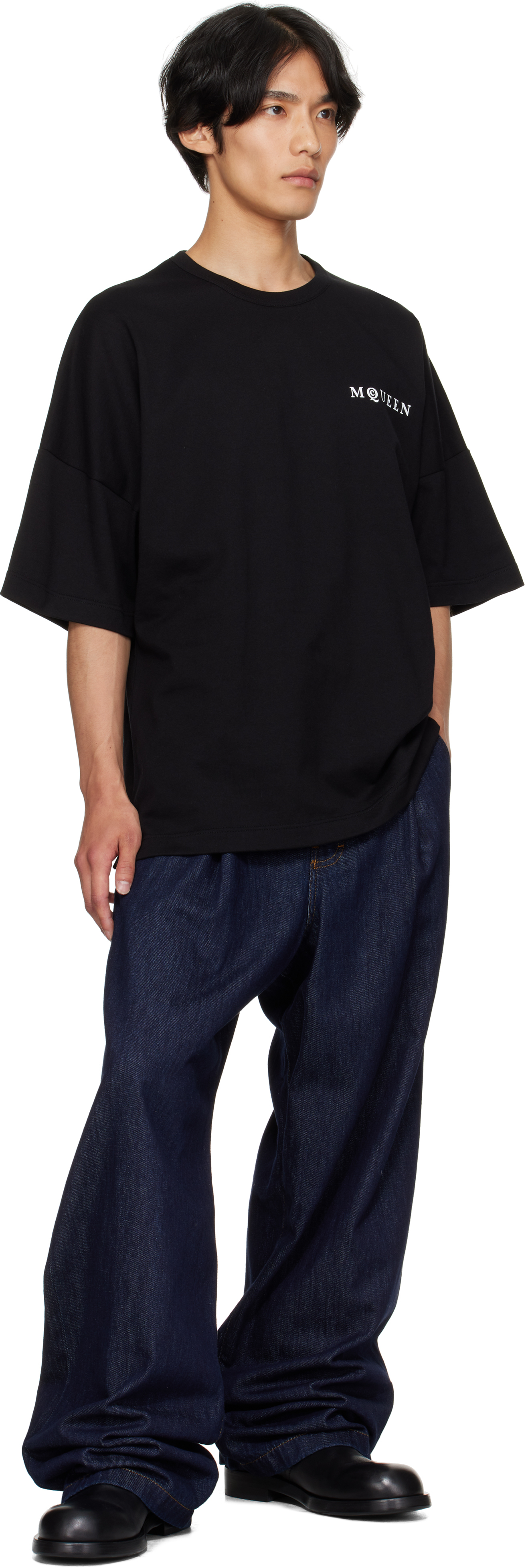Alexander Mcqueen Black Cotton Clothing T-shirts In Black