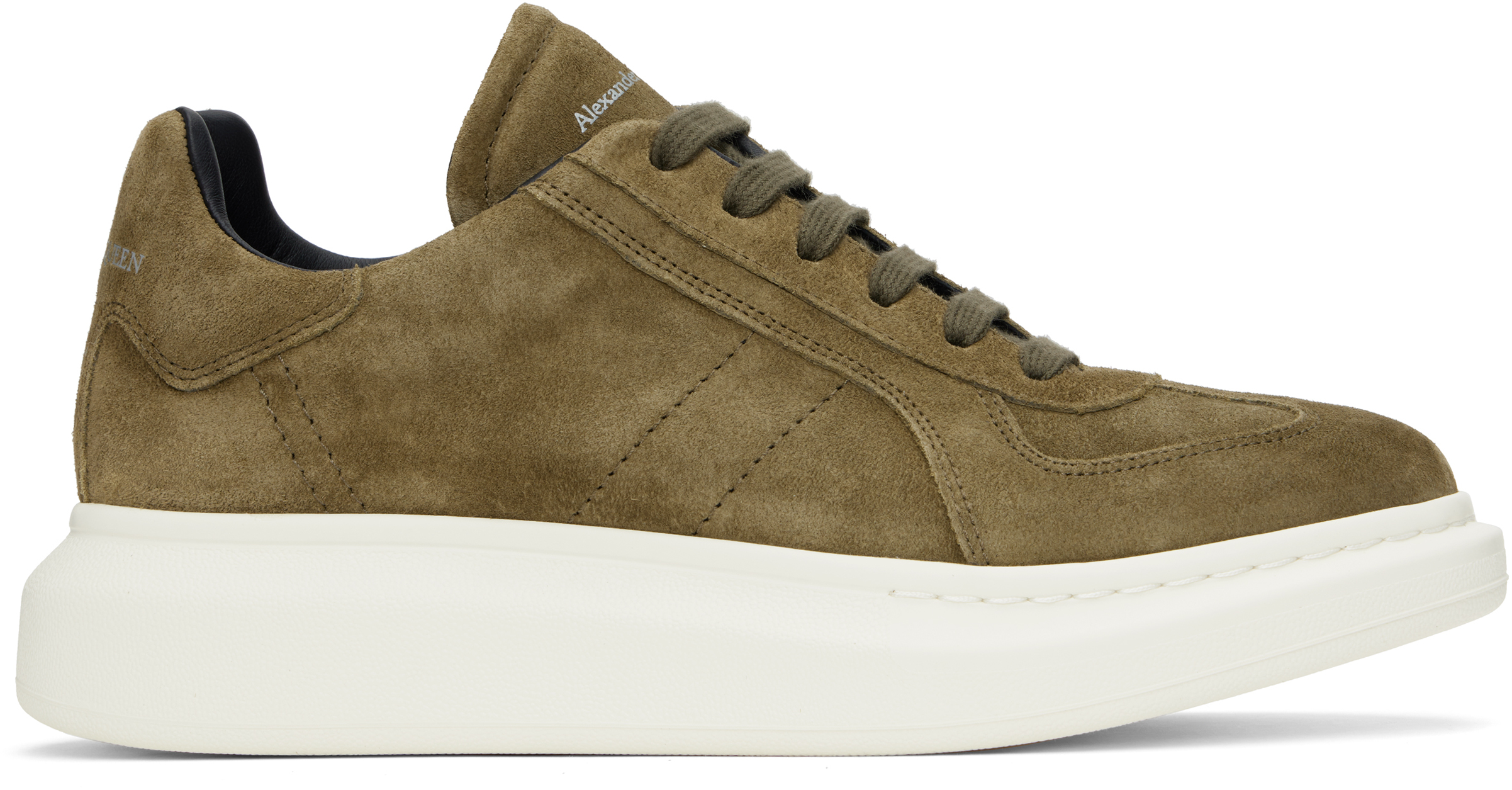 Khaki Oversized Retro Sneakers by McQueen on Sale