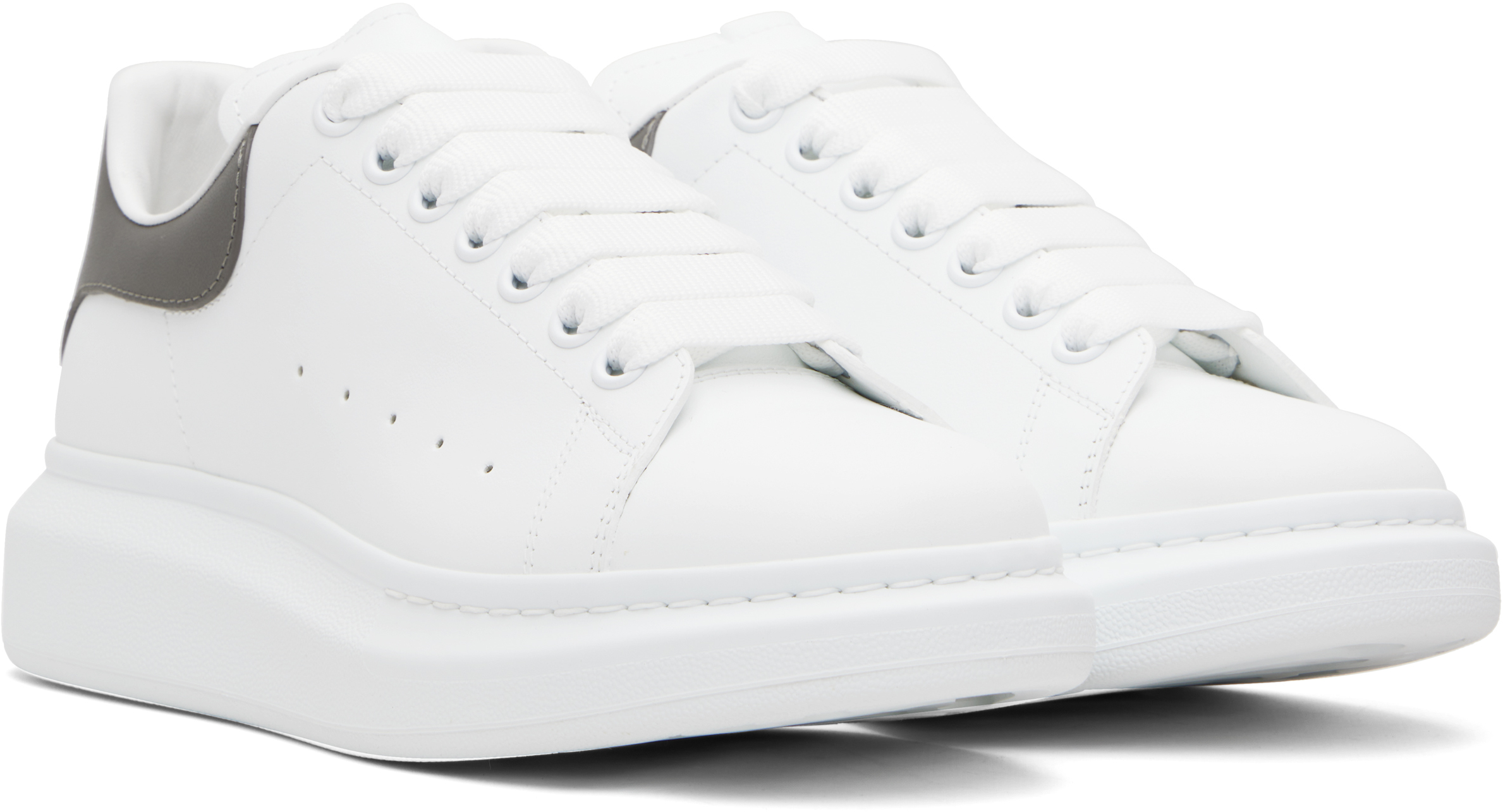 Alexander Mcqueen White & Gray Oversized Sneakers
