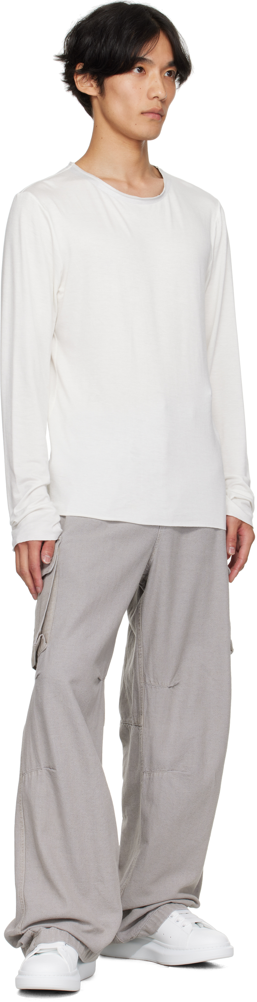 Alexander Mcqueen White & Gray Oversized Sneakers