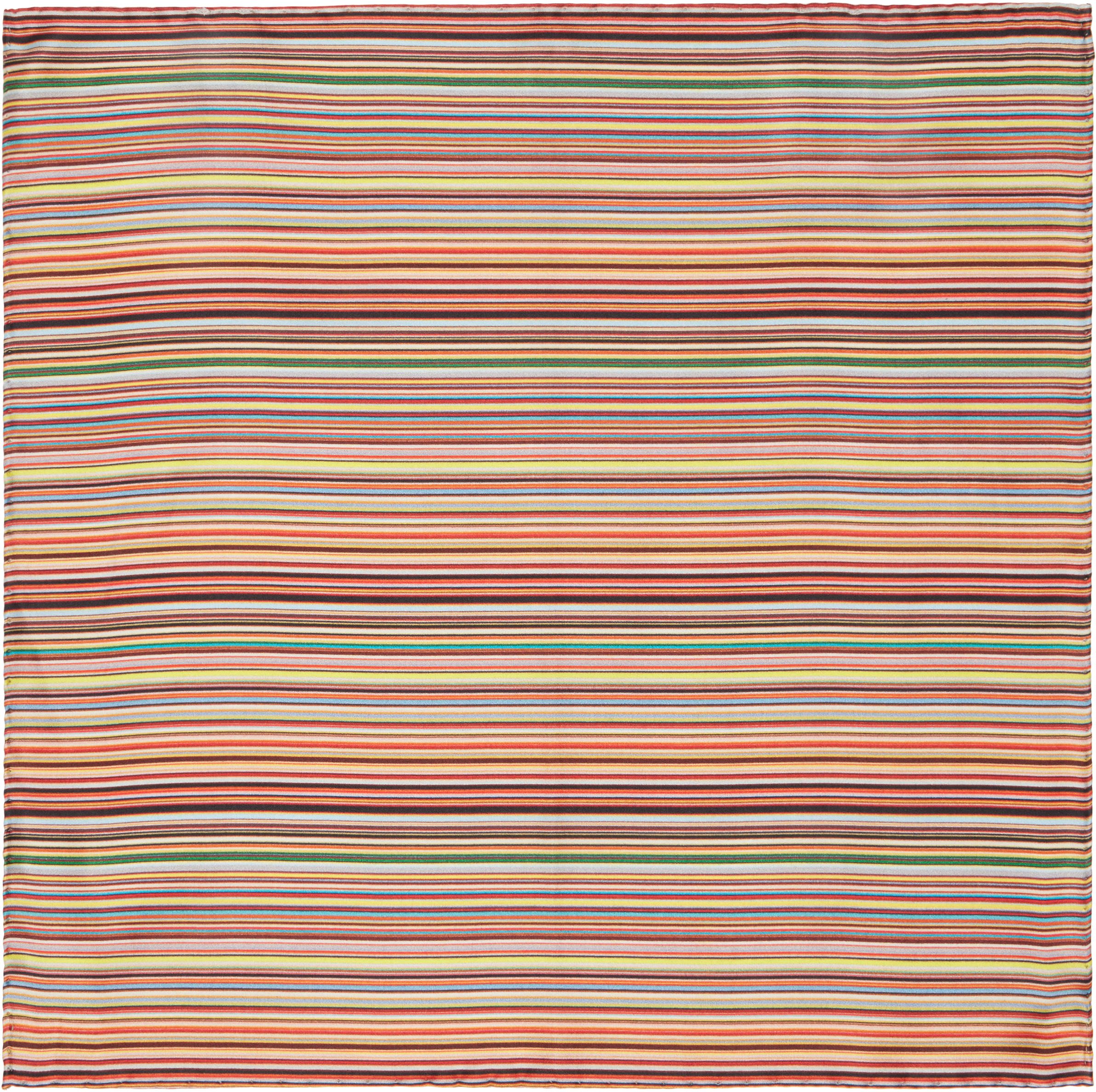 Multicolor Signature Stripe Silk Pocket Square