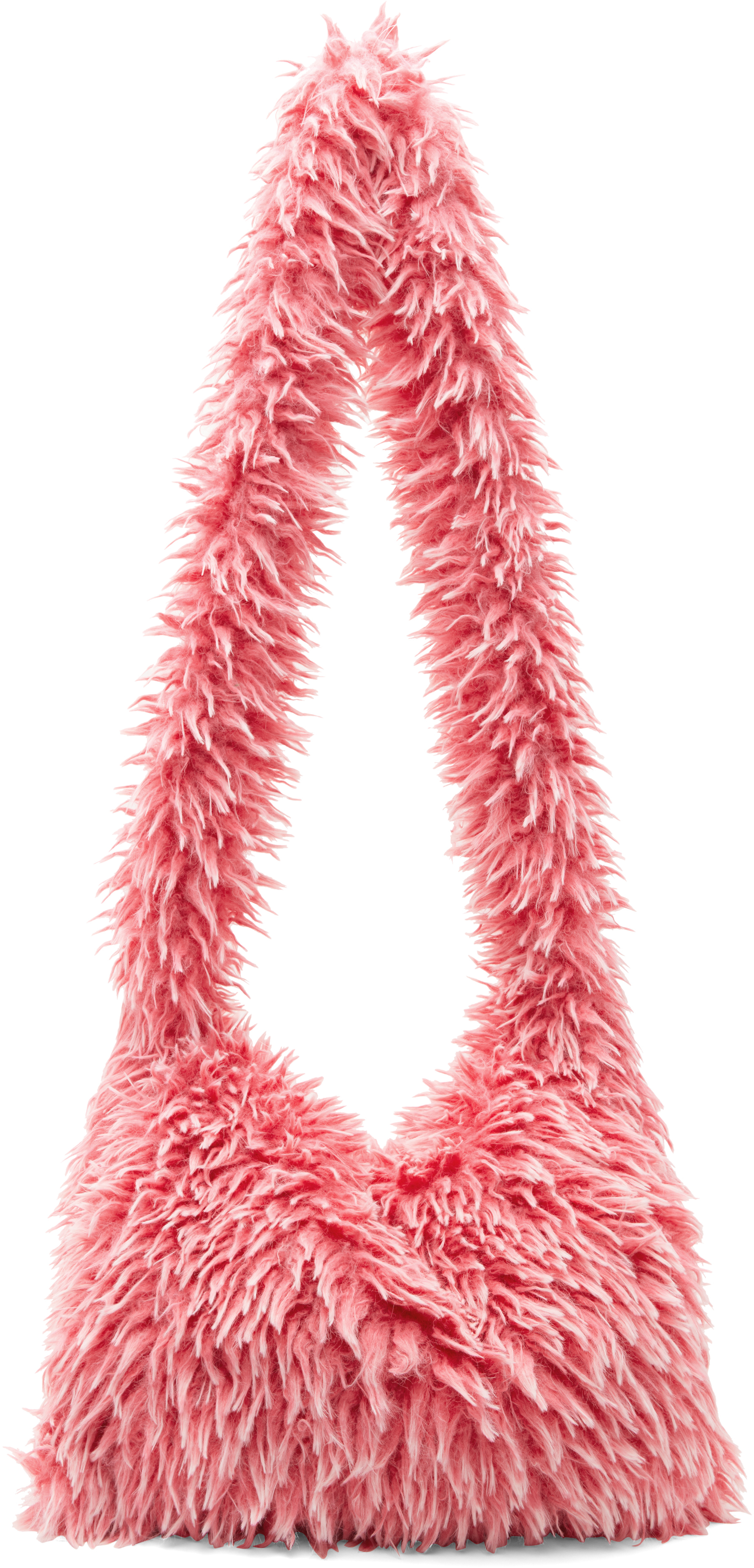 Erl Pink Faux-fur Messenger Bag In Pink
