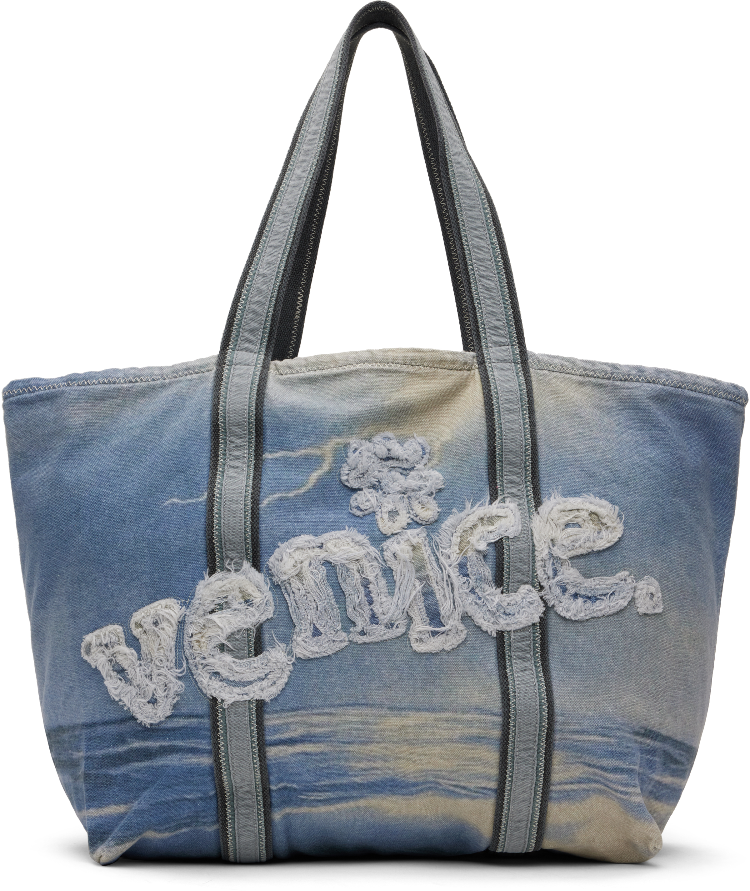 【関税込み】ERL ブルー 'Venice' トートバッグ ERL: ブルー Venice トートバッグ | SSENSE 日本