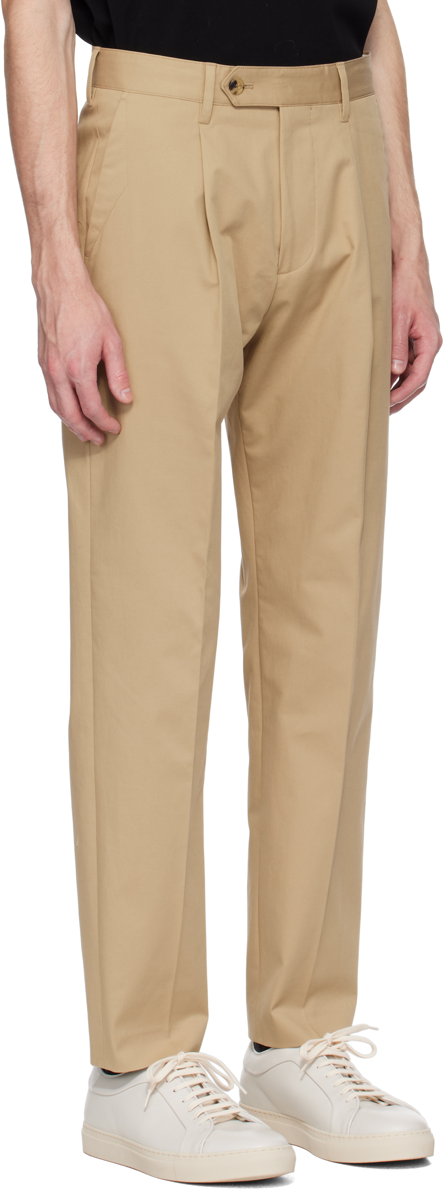 PAUL SMITH TAN PLEATED TROUSERS