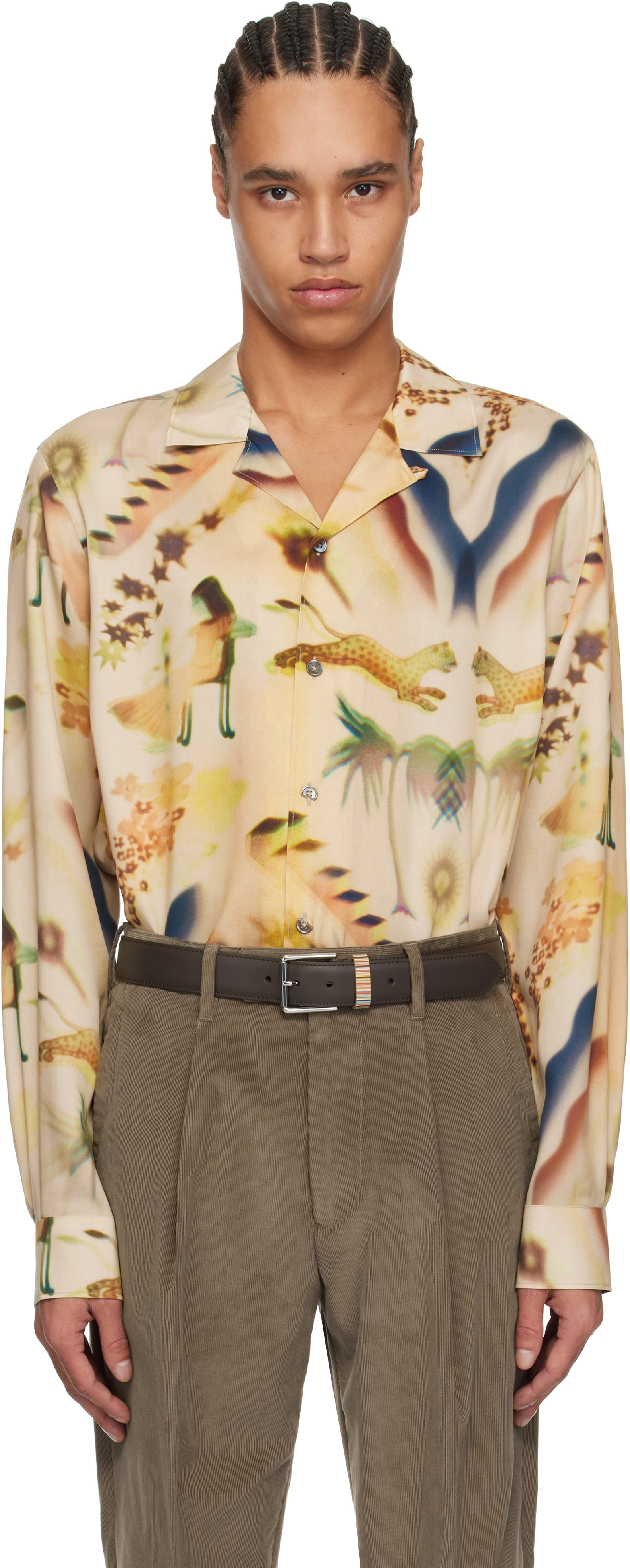 Beige Lumiere Print Shirt