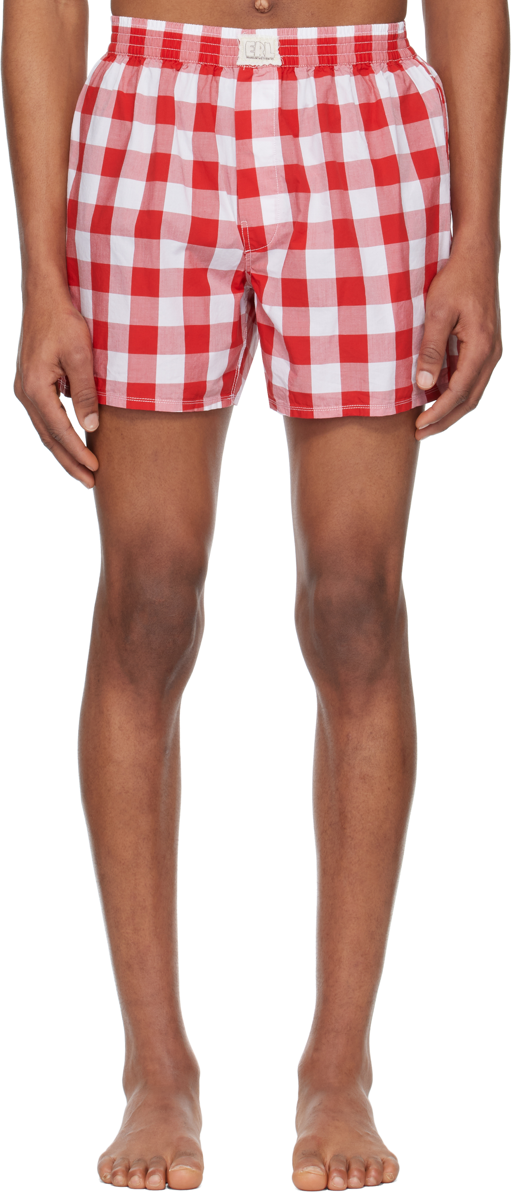 Red 
White Gingham Boxer Shorts