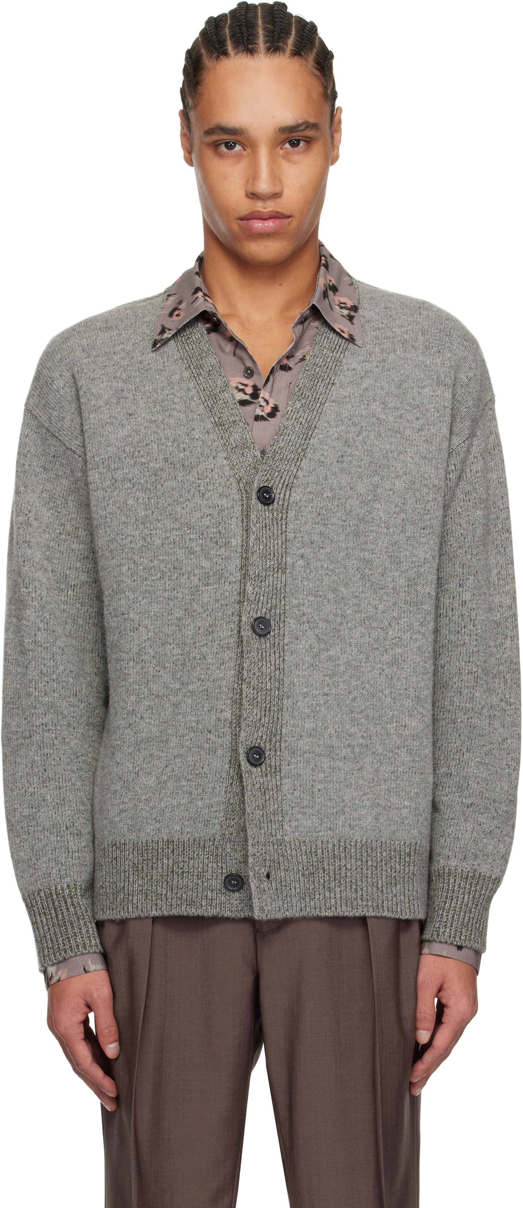 Gray Button Thru Cardigan