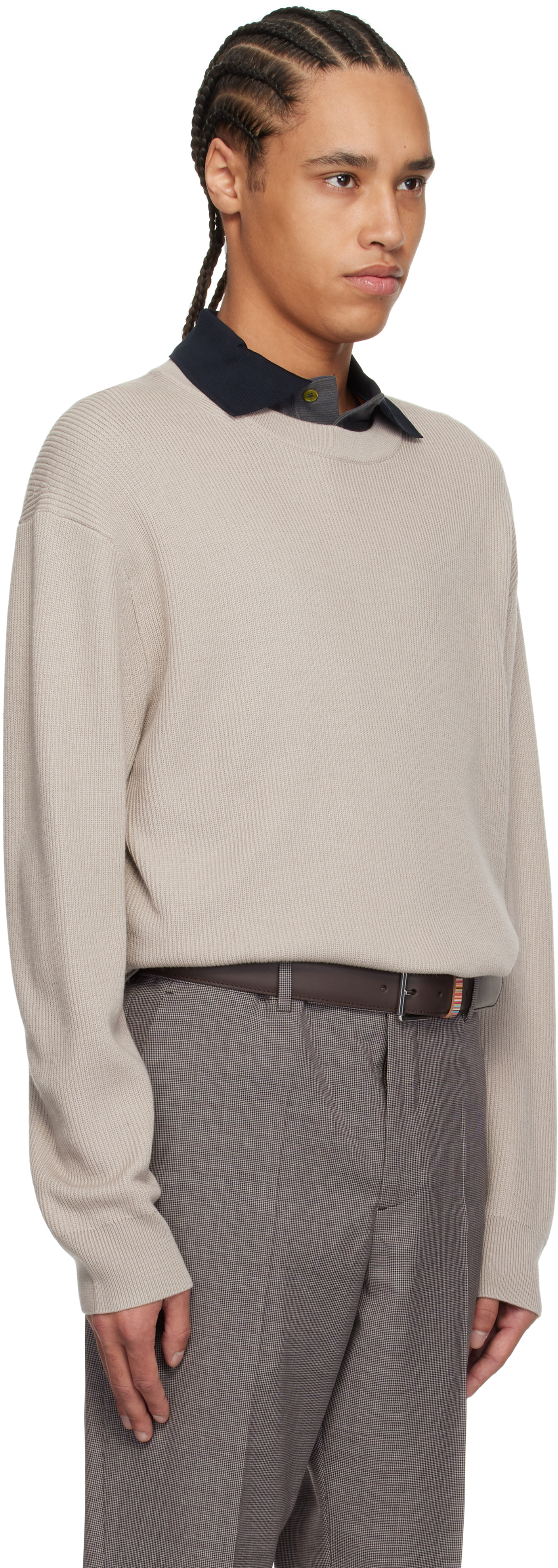 Paul Smith Taupe Ribbed Sweater In 7