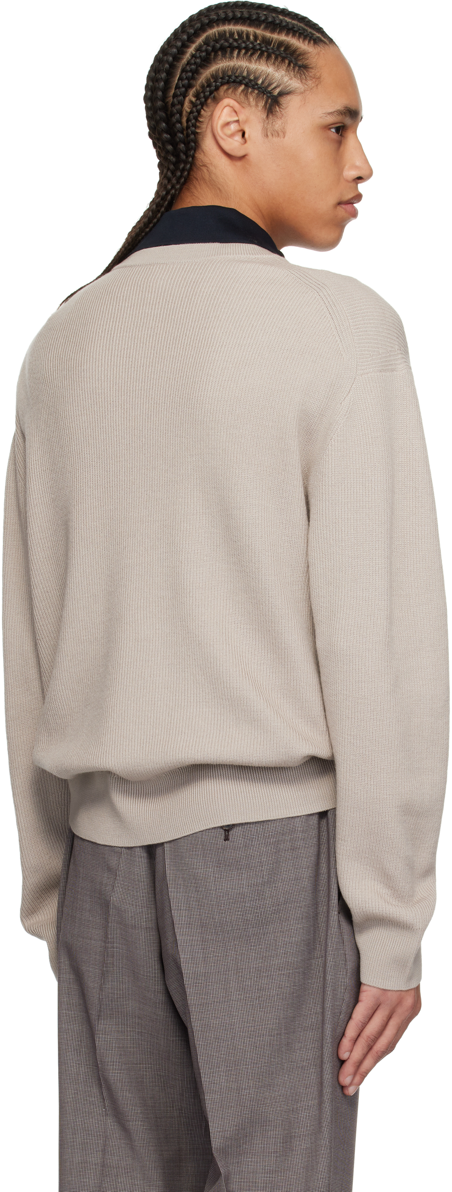 Paul Smith Taupe Ribbed Sweater In 7