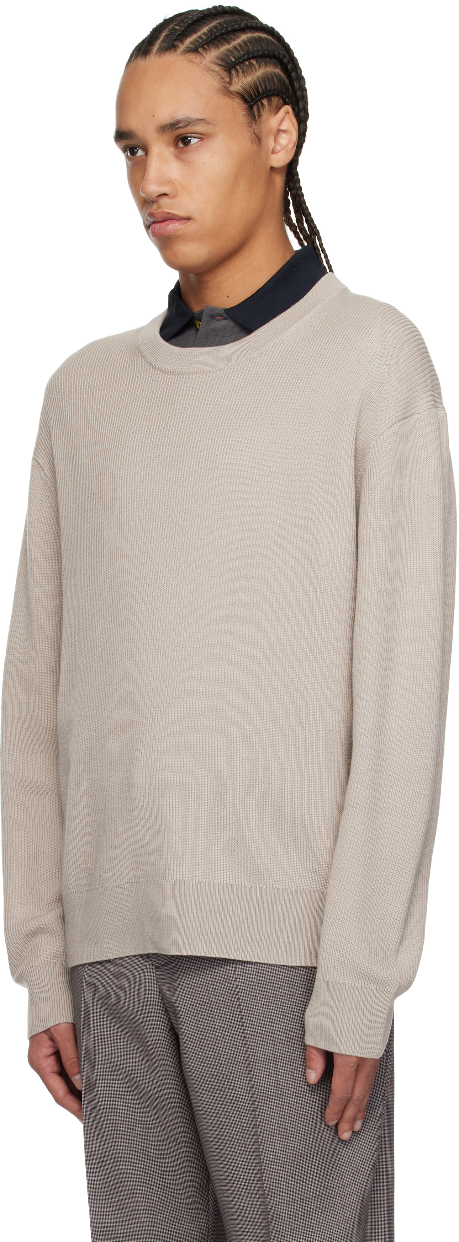 Paul Smith Taupe Ribbed Sweater In 7