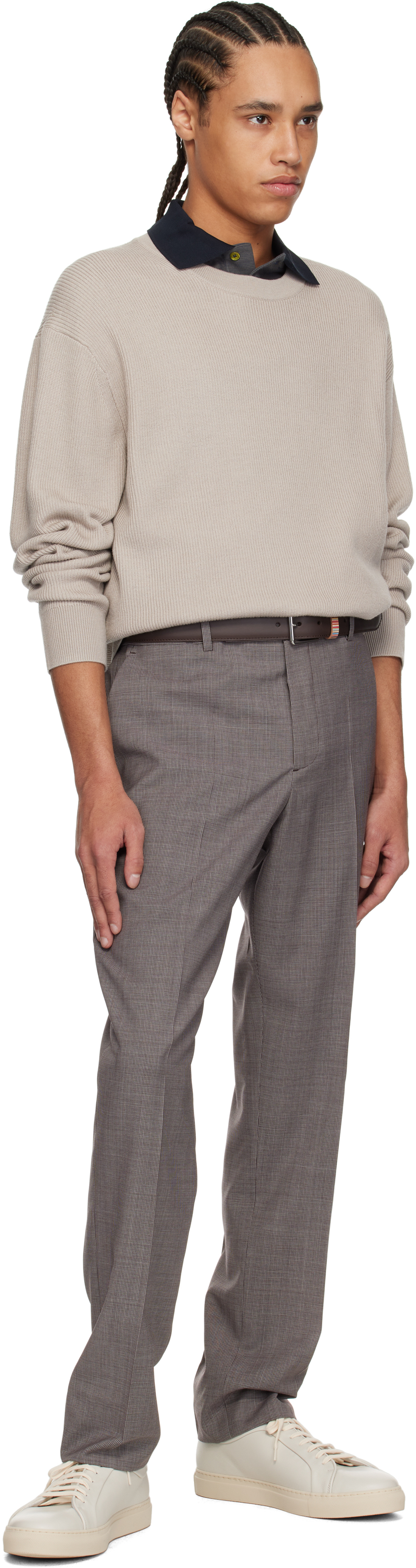 Paul Smith Taupe Ribbed Sweater In 7