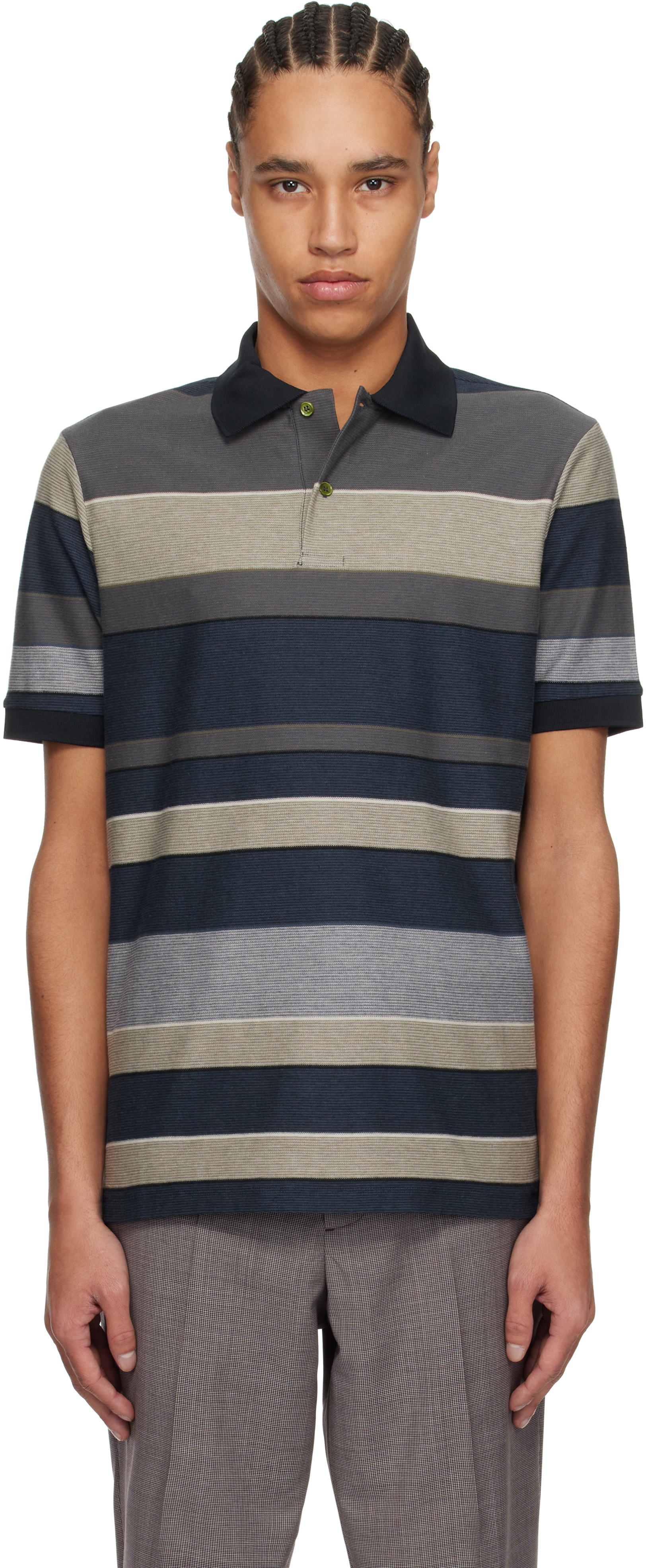 Multicolor Cotton Stripe Polo