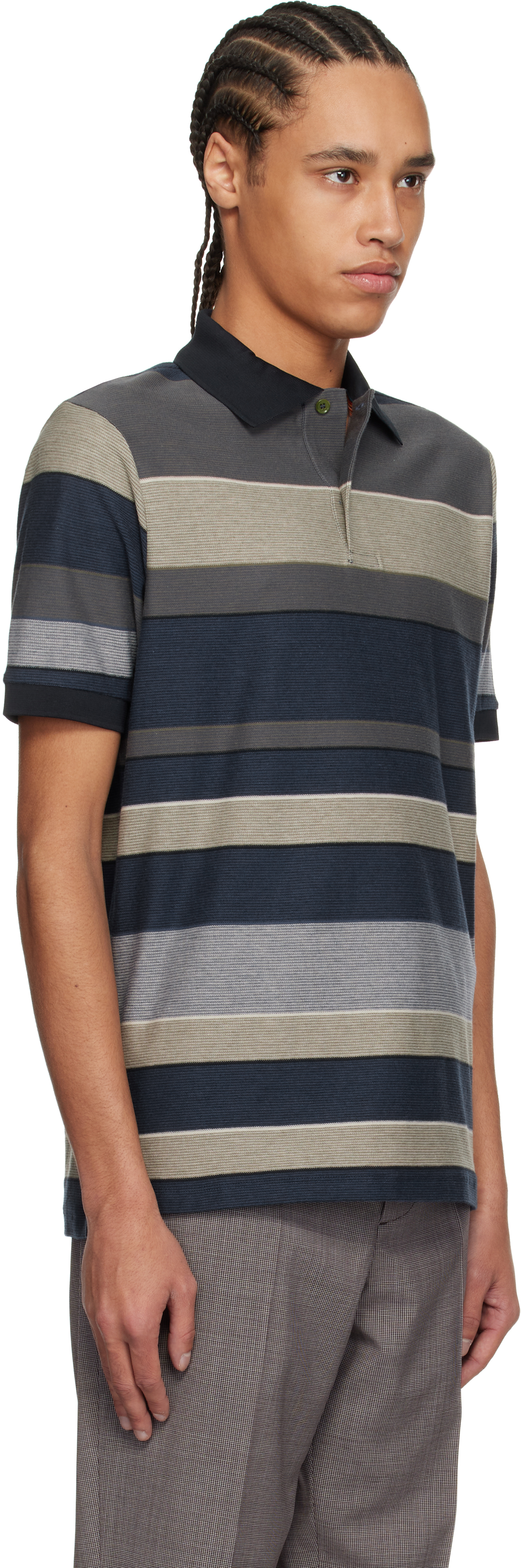 Shop Paul Smith Multicolor Cotton Stripe Polo In 34 Green