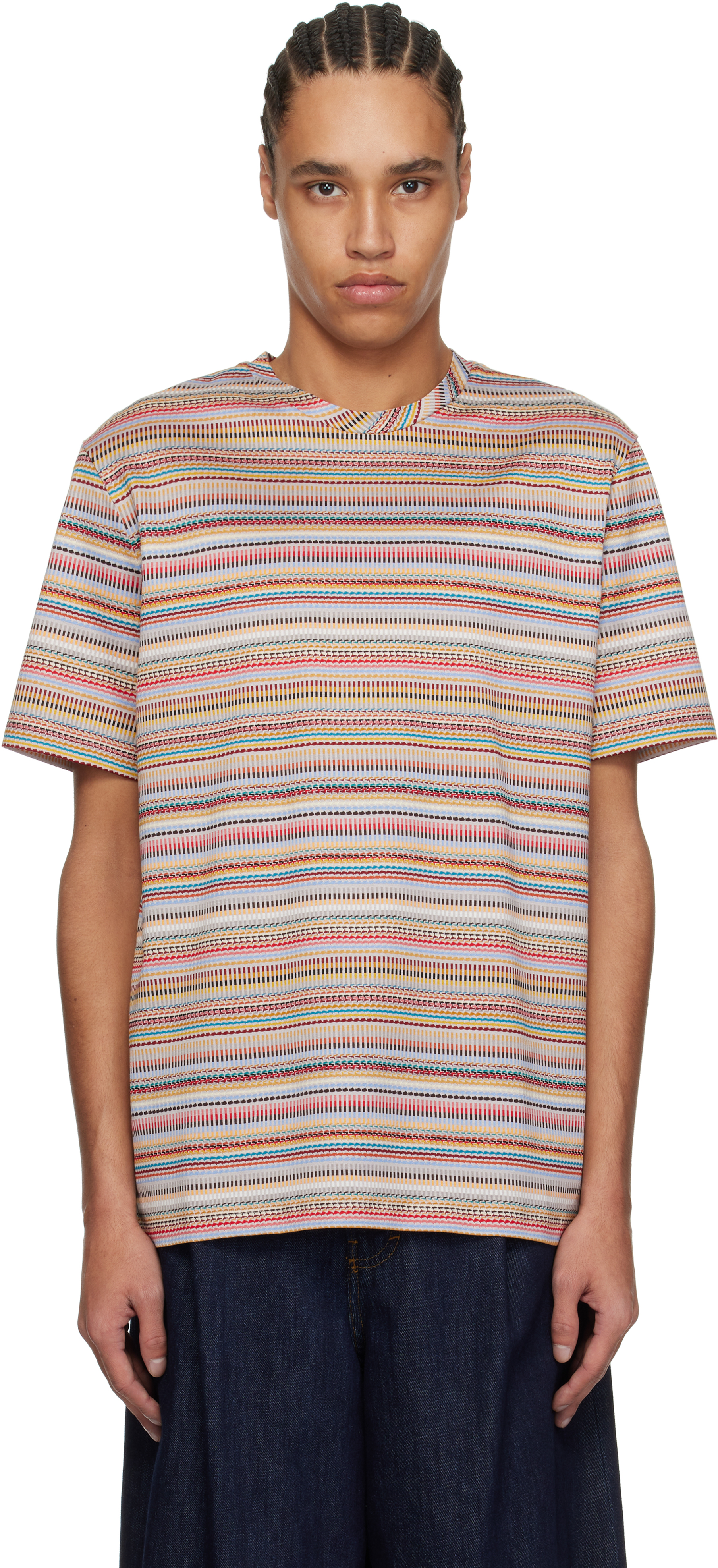 Multicolor Mixed 'Signature Stripe' T-shirt