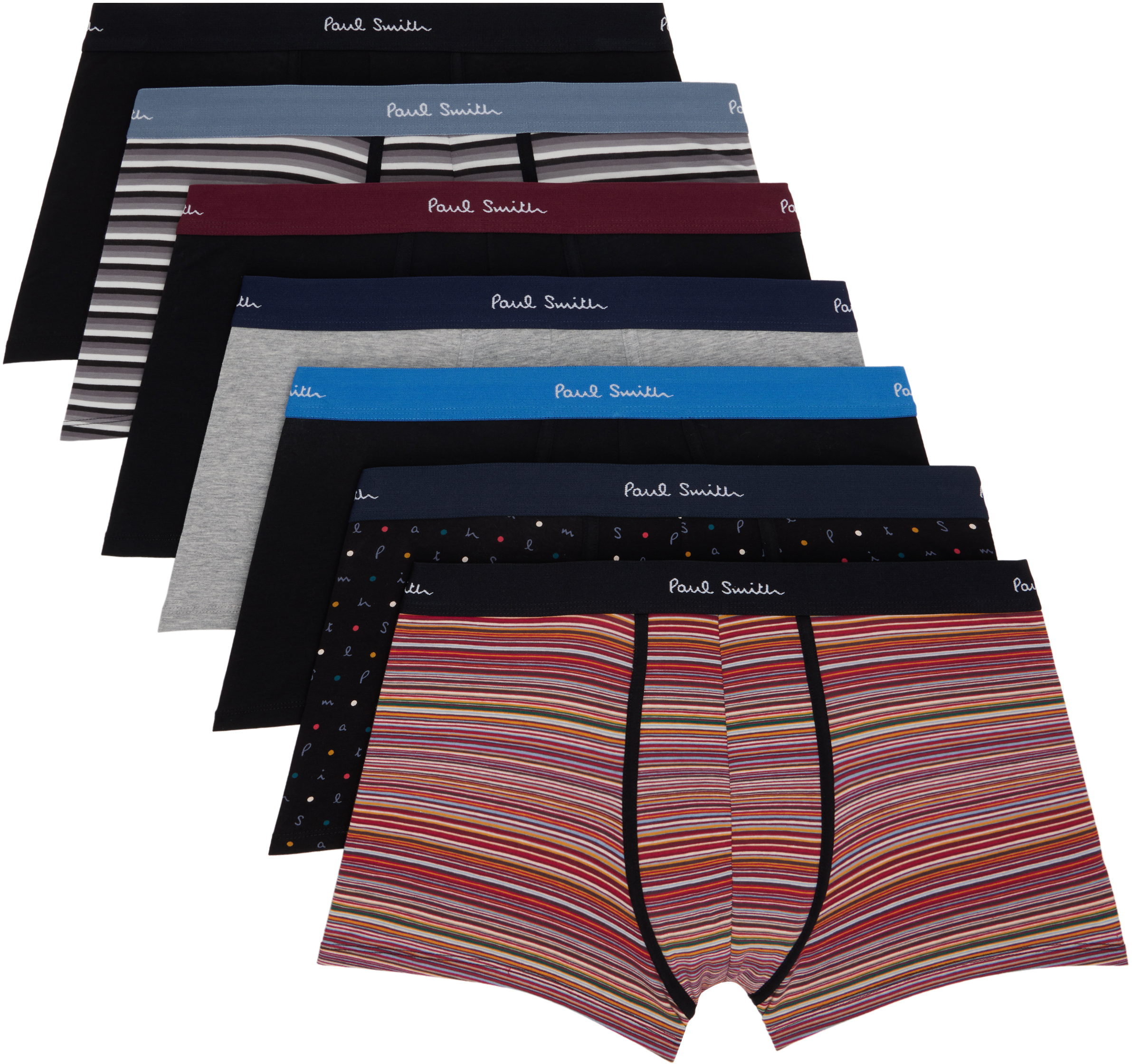 Seven-Pack Multicolor Signature Stripe 
Pattern Boxer Briefs