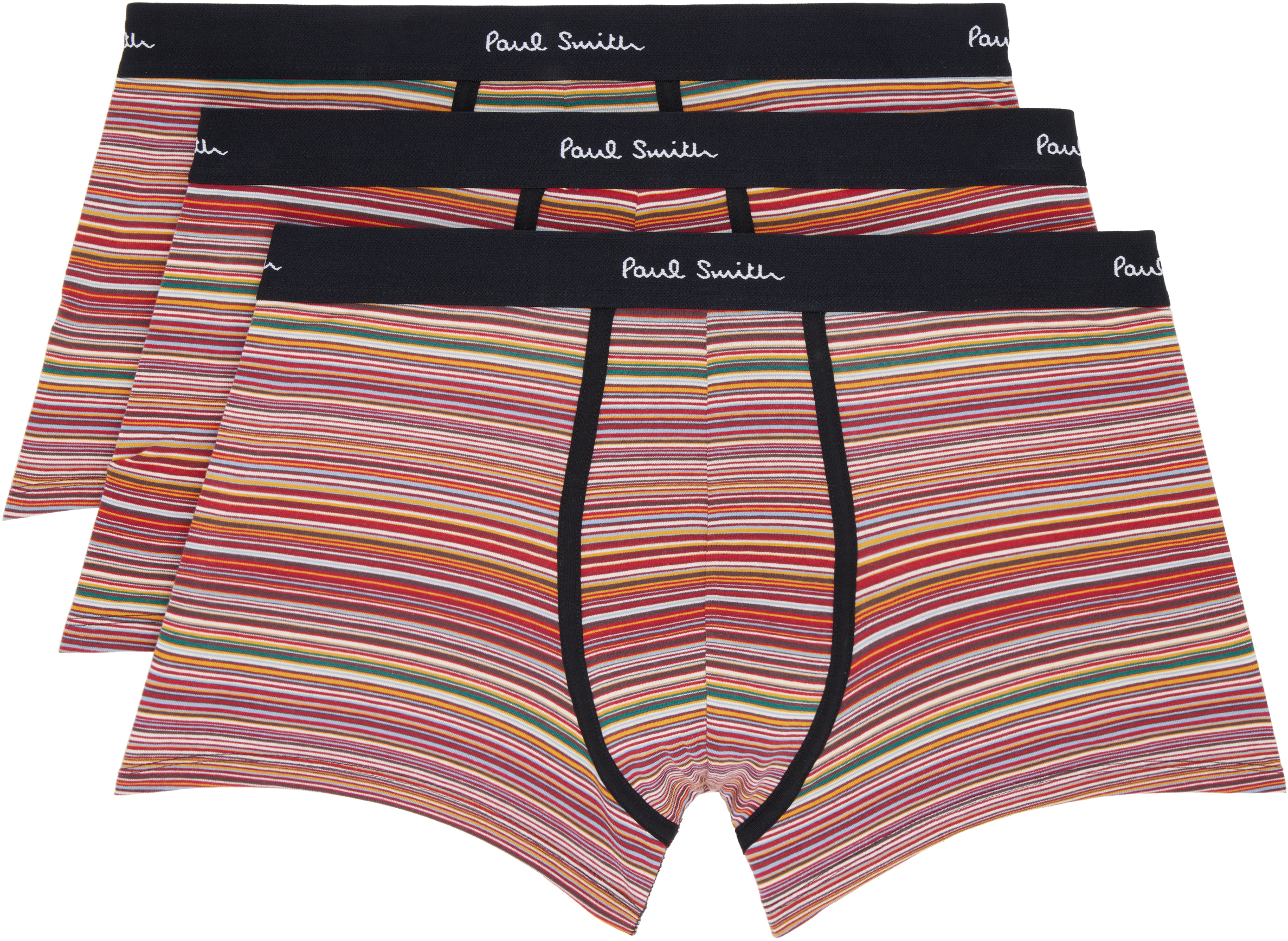 Three-Pack Multicolor Organic Cotton Signature Stripe Boxer Briefs