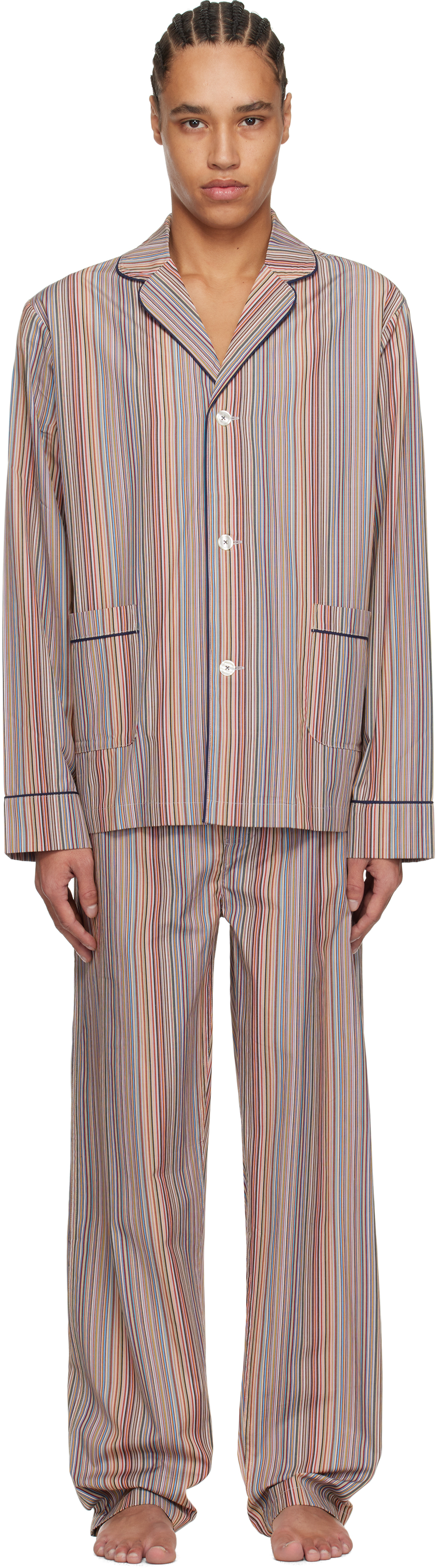 Multicolor 
Signature Stripe
 Cotton Pyjama Set