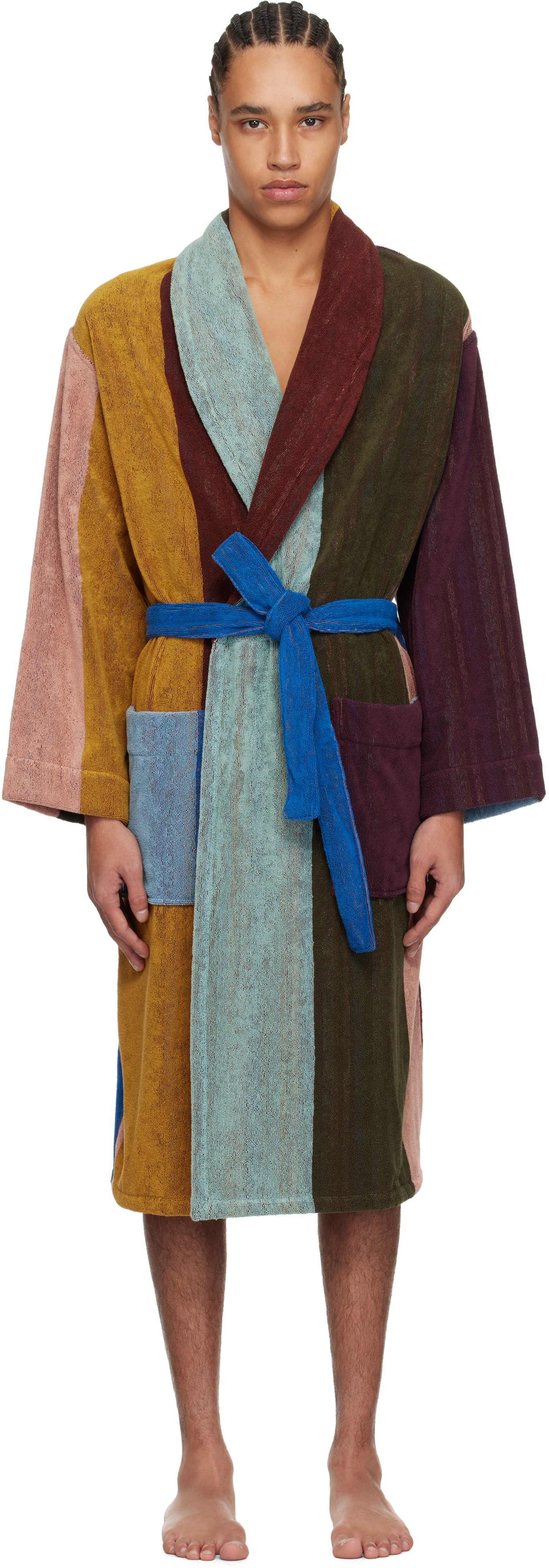 PAUL SMITH MULTICOLOR ARTIST STRIPE ROBE 
