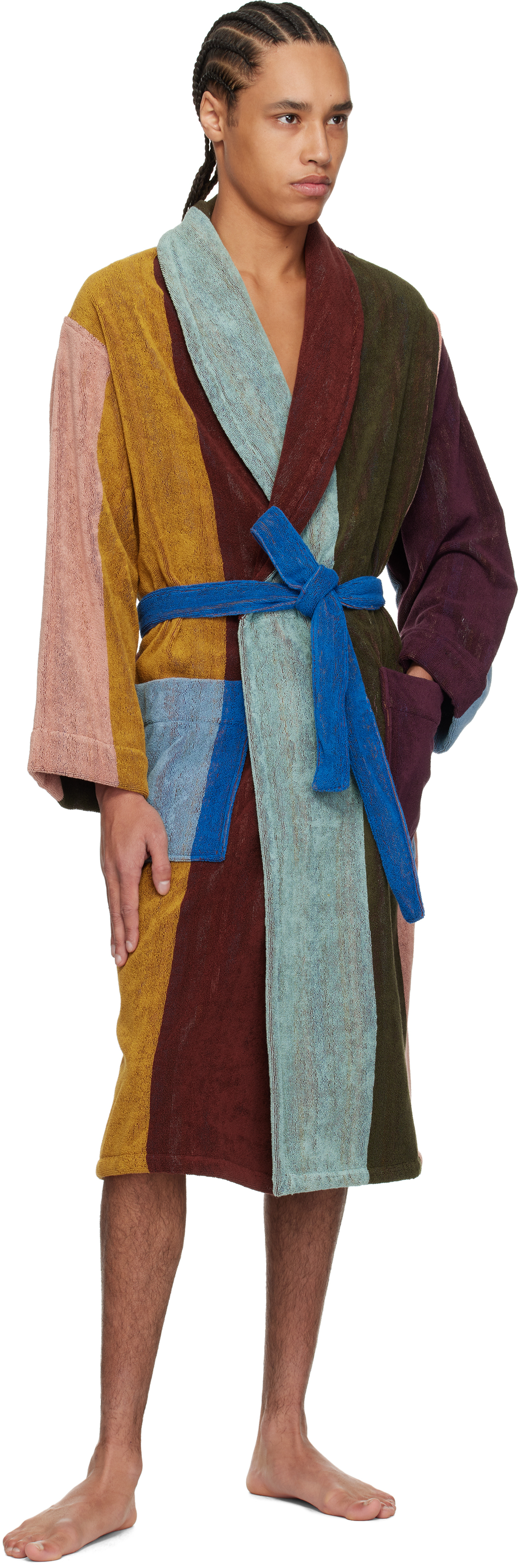 PAUL SMITH MULTICOLOR ARTIST STRIPE ROBE 