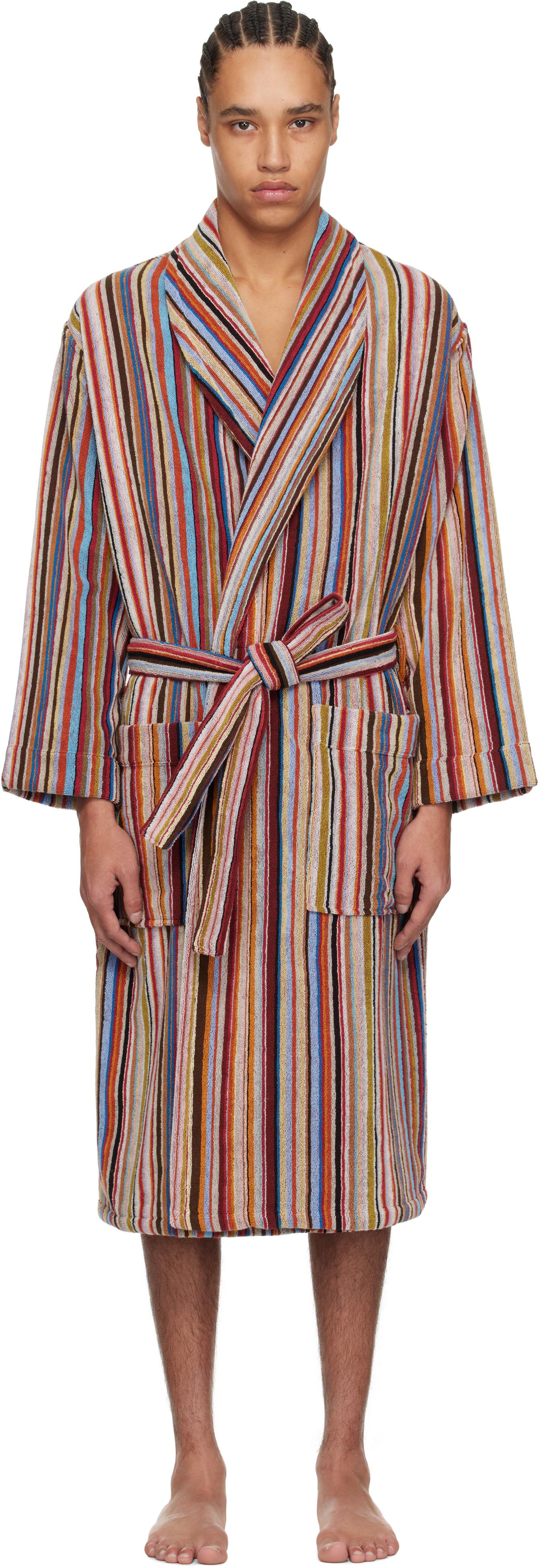 Paul Smith Multicolor Signature Stripe Robe In 92 Multicolour