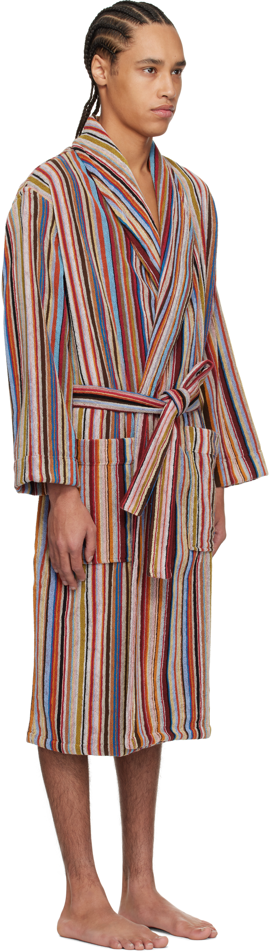 Paul Smith Multicolor Signature Stripe Robe In 92 Multicolour