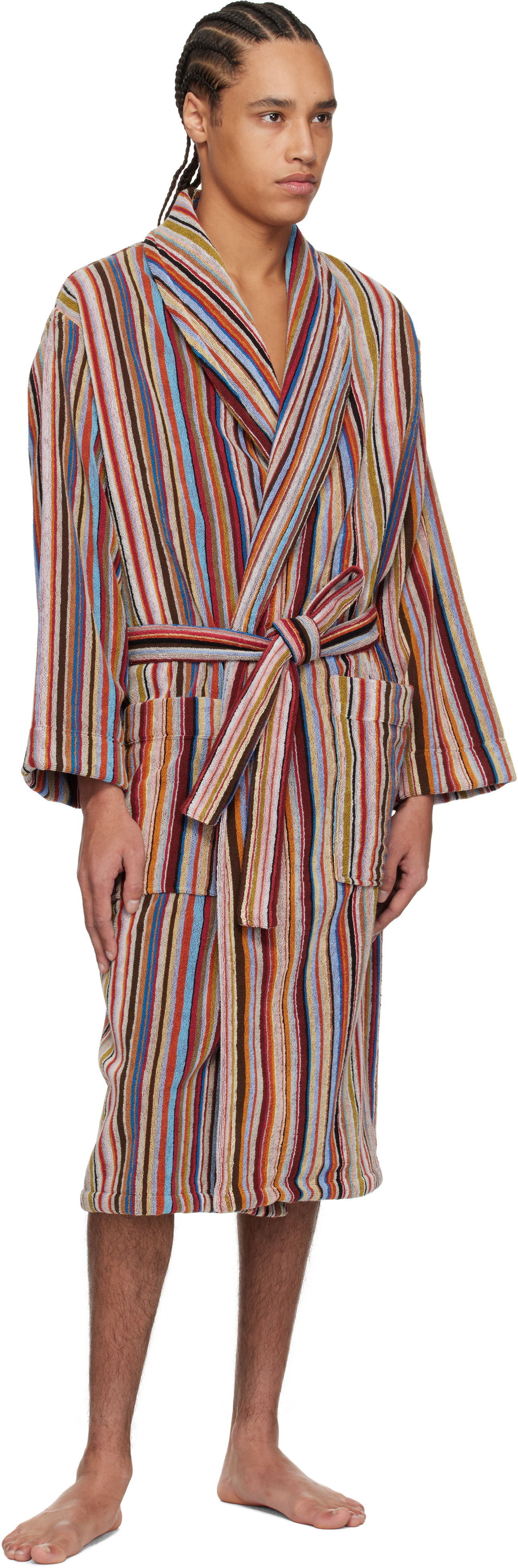 Paul Smith Multicolor Signature Stripe Robe In 92 Multicolour