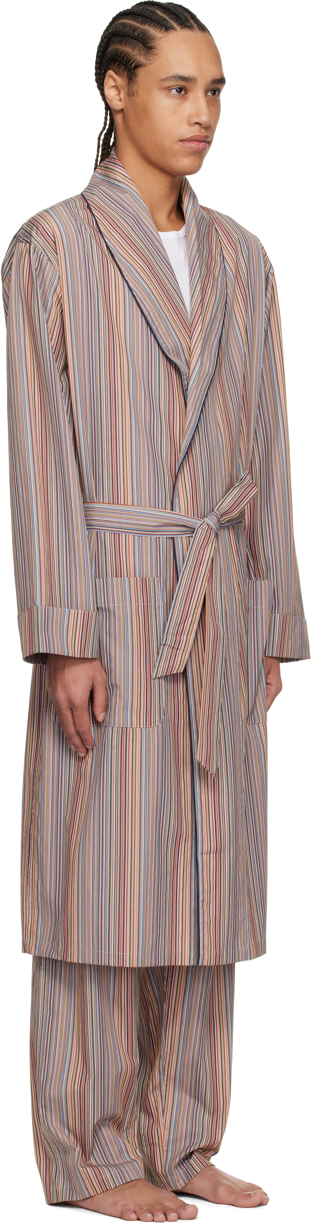 Paul Smith Multicolor Signature Stripe Robe In 92 Multicolour