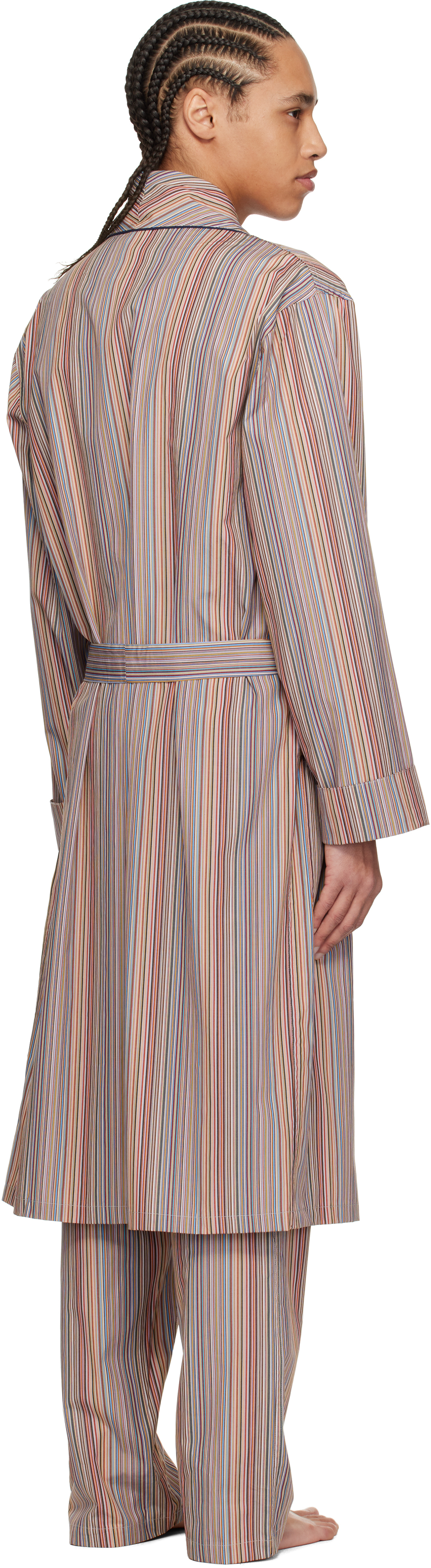 Paul Smith Multicolor Signature Stripe Robe In 92 Multicolour