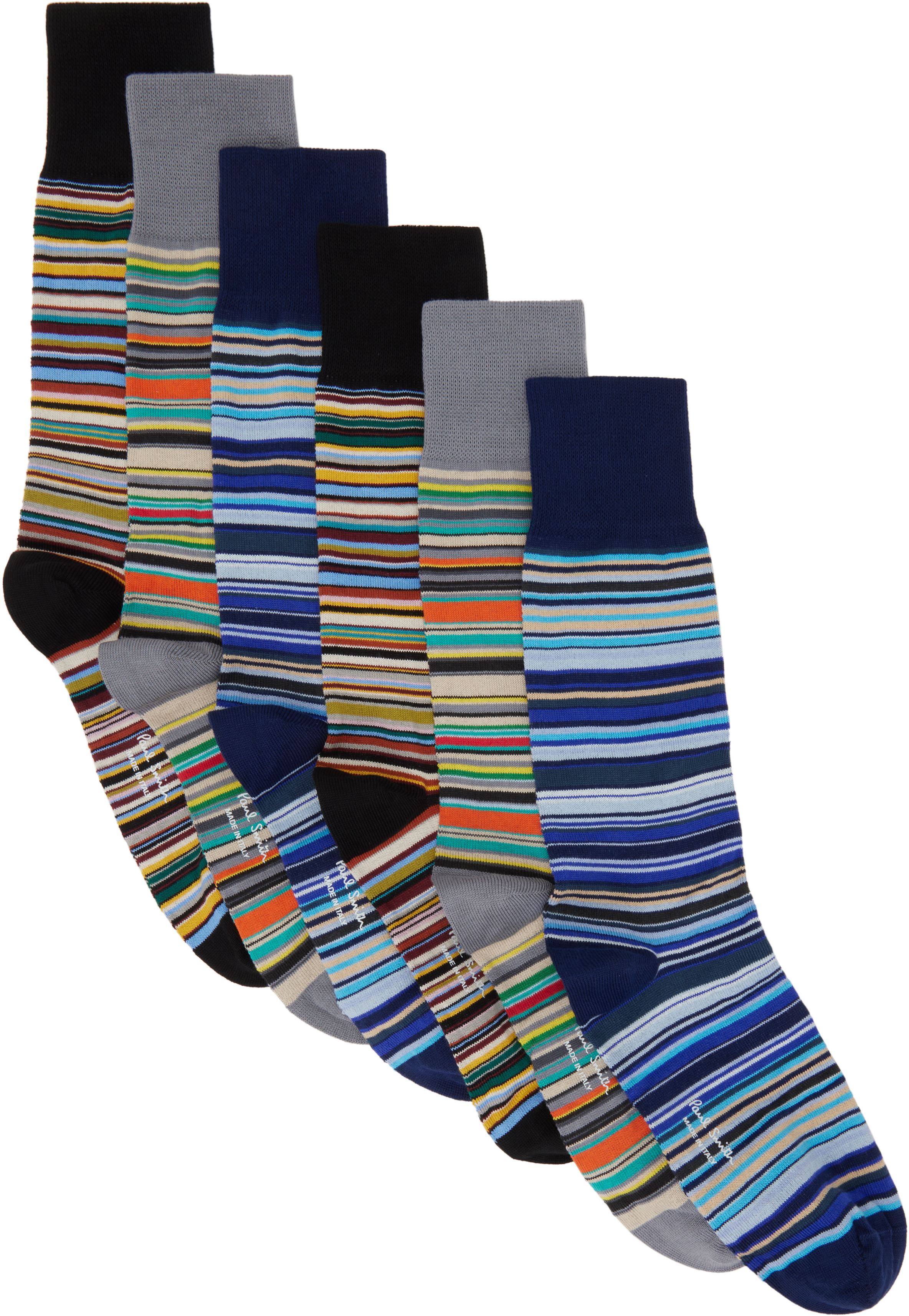 Six-Pack Multicolor Signature Stripe Socks