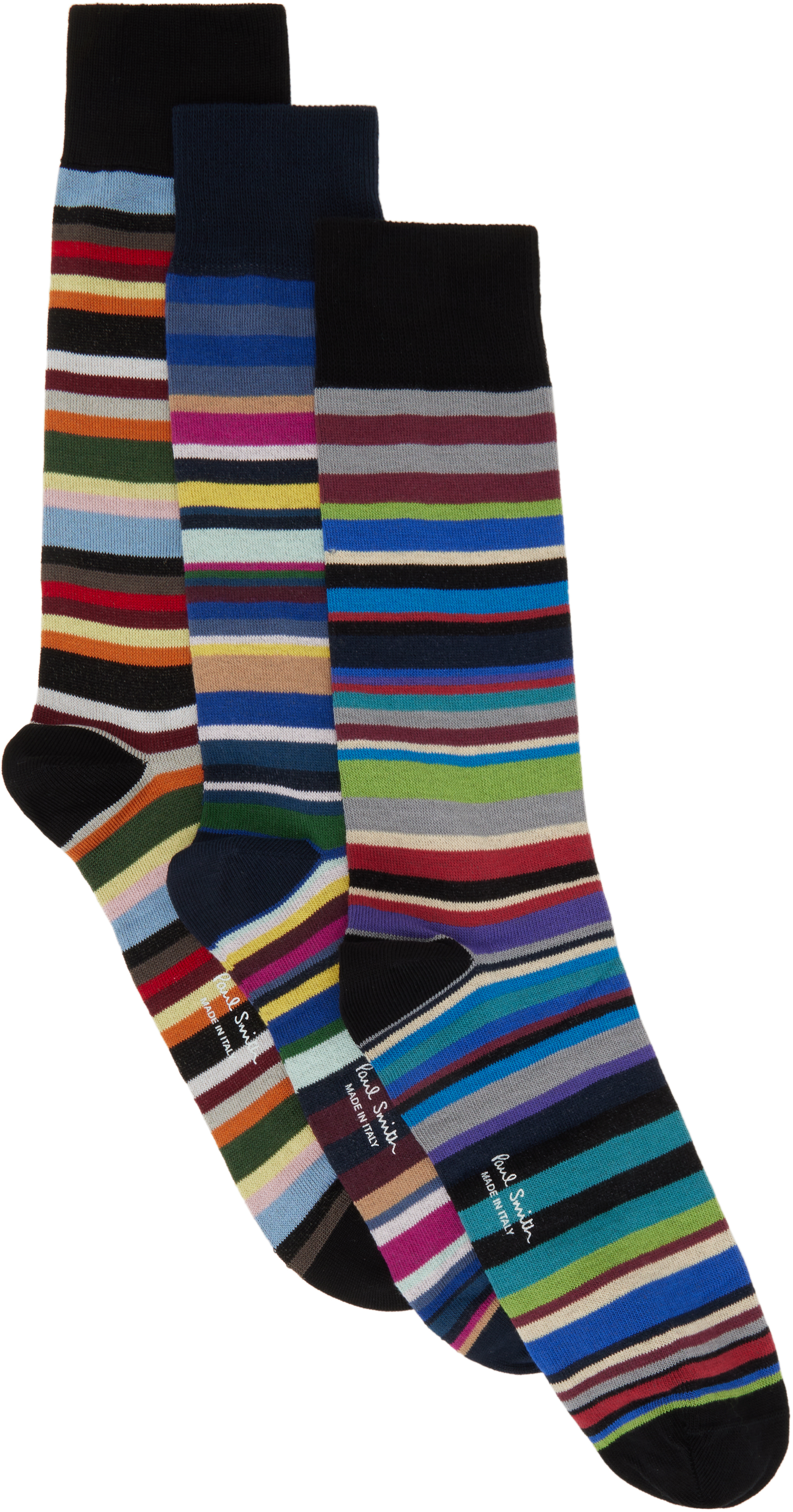 Three-Pack Multicolor Mix Stripe Socks