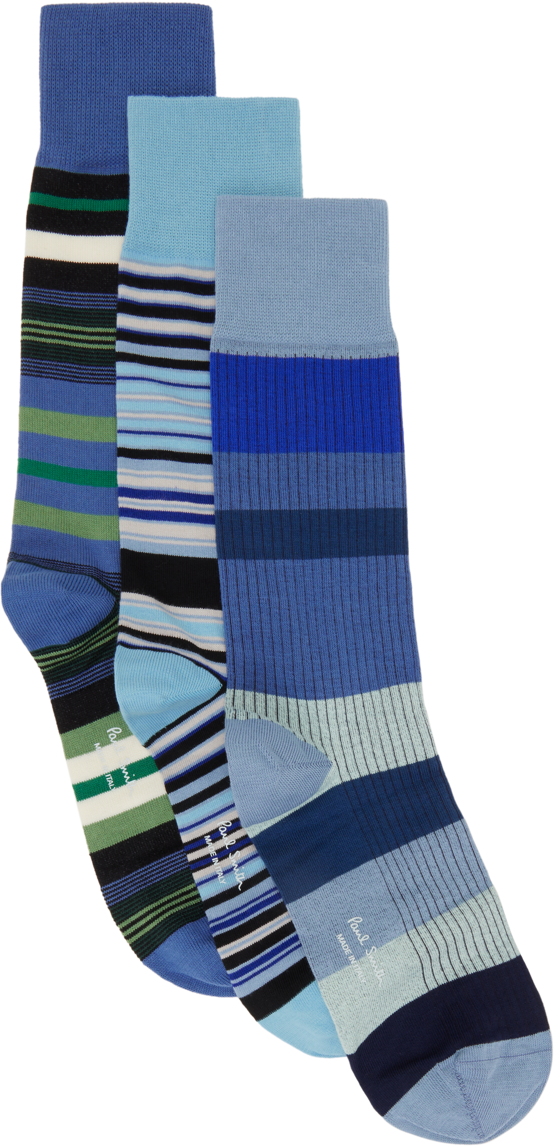 Three-Pack Blue Mix Socks