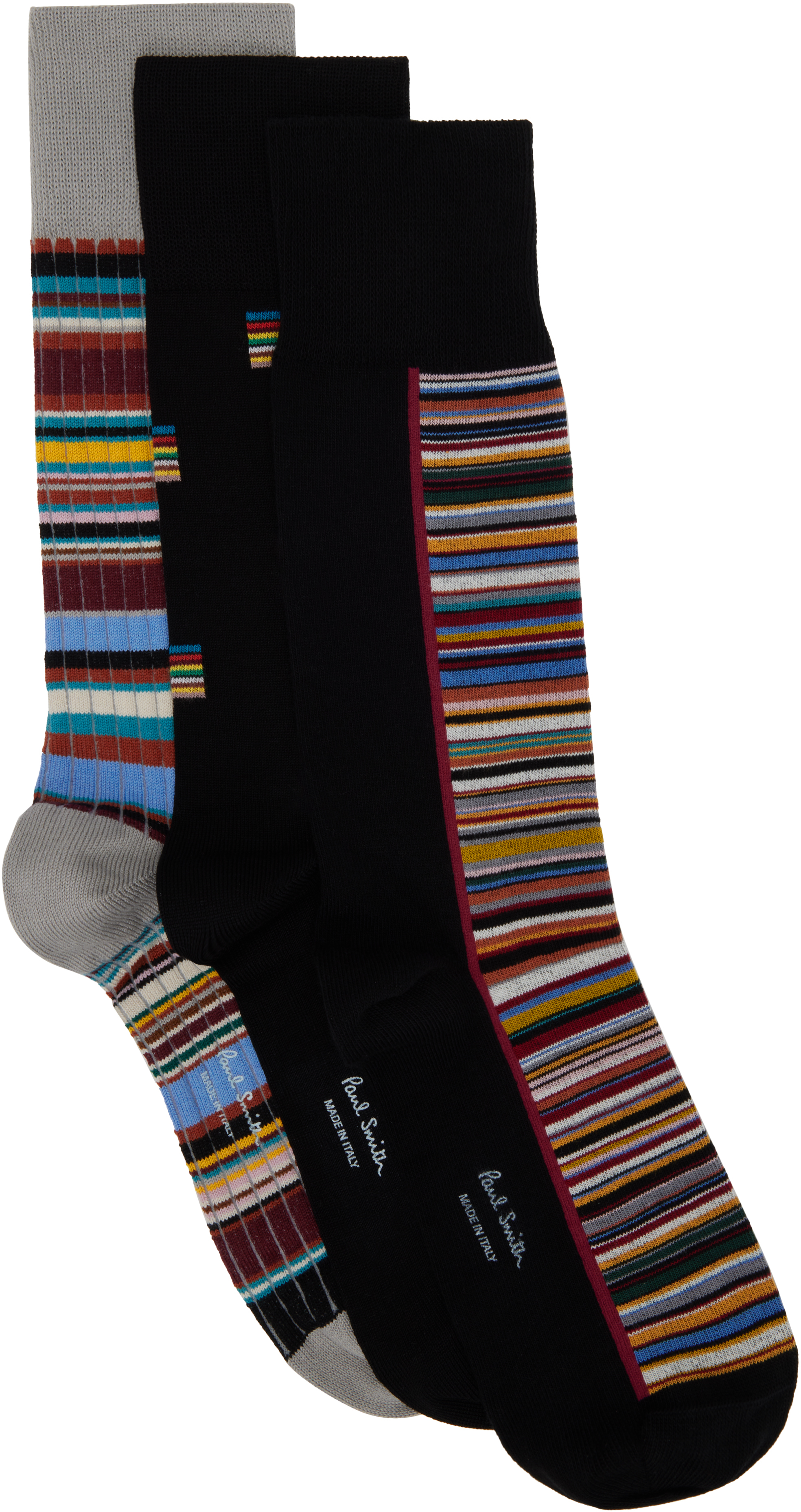 Shop Paul Smith Three-pack Multicolor Cotton Socks In 1a White
