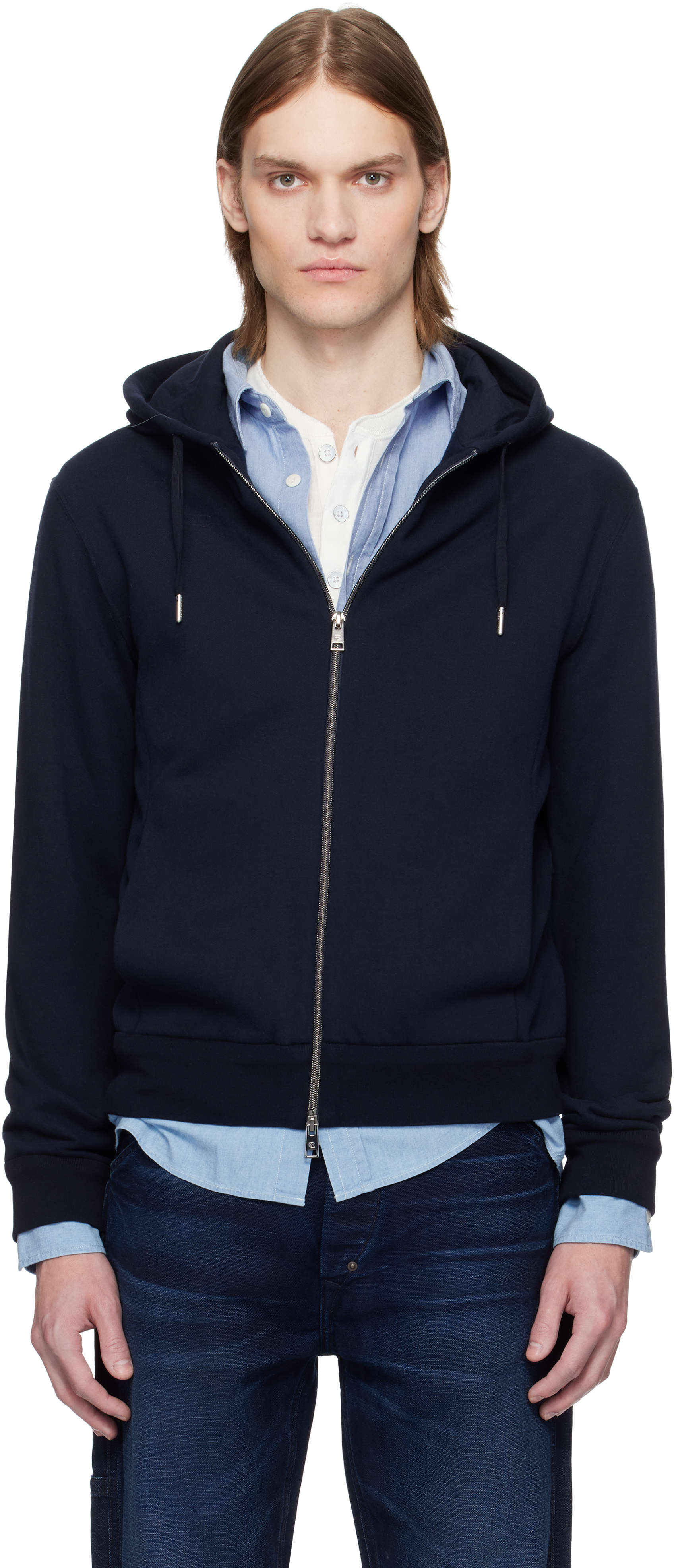 Navy Fleece Full-Zip Hoodie