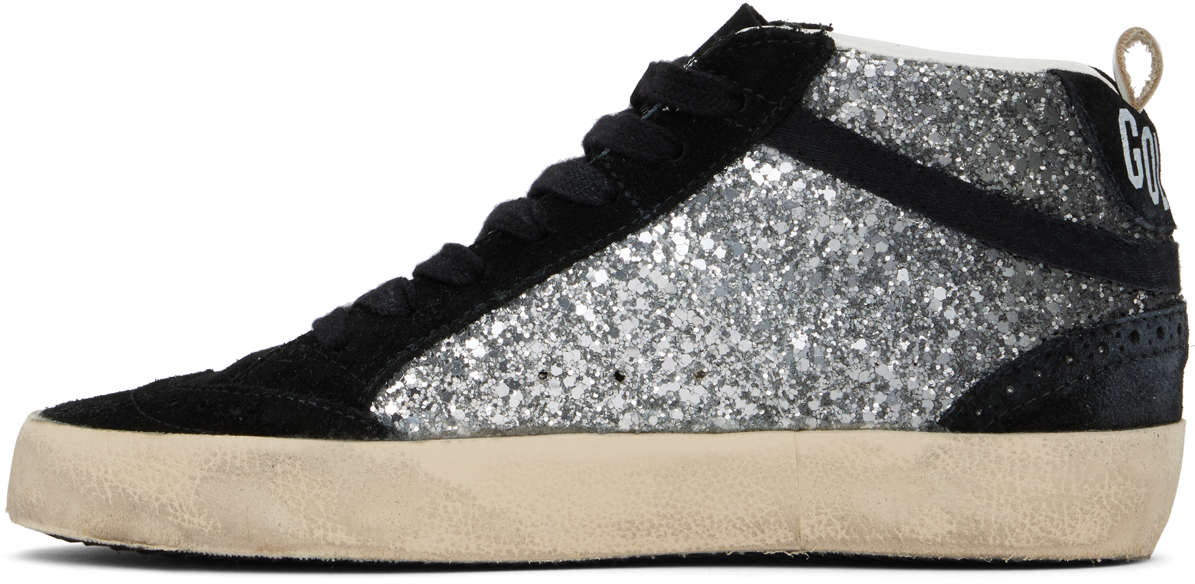 Golden Goose Black Mid Star Leather Sneakers In 90179 Black/silver