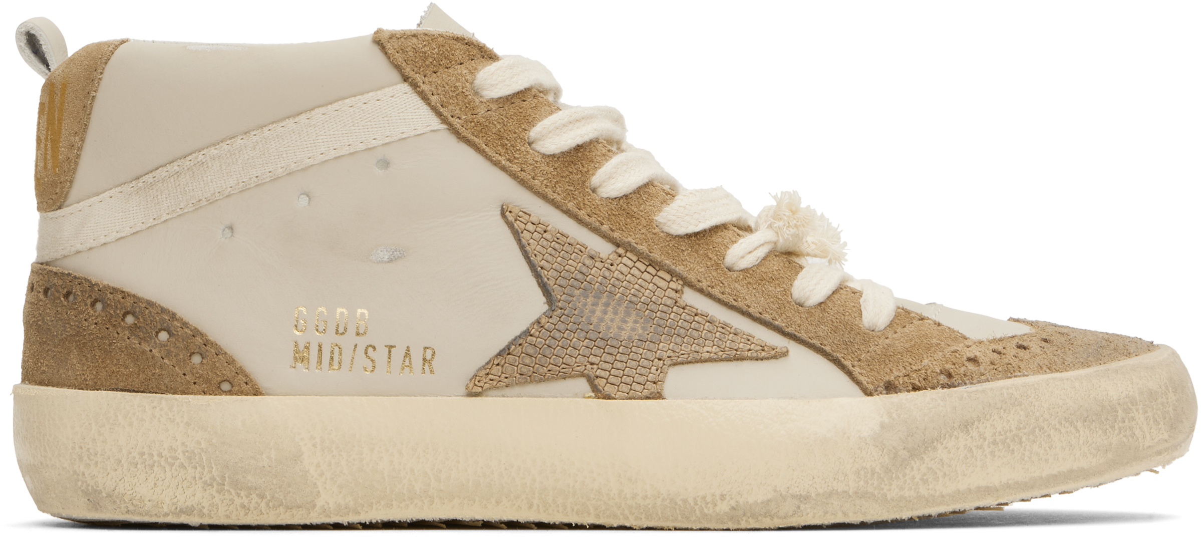 Beige & Brown Mid Star Classic Sneakers