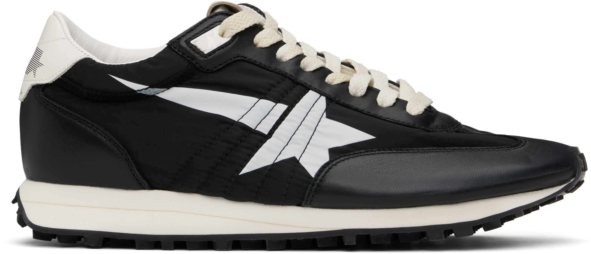 Golden Goose: Black & White Marathon Sneakers | SSENSE