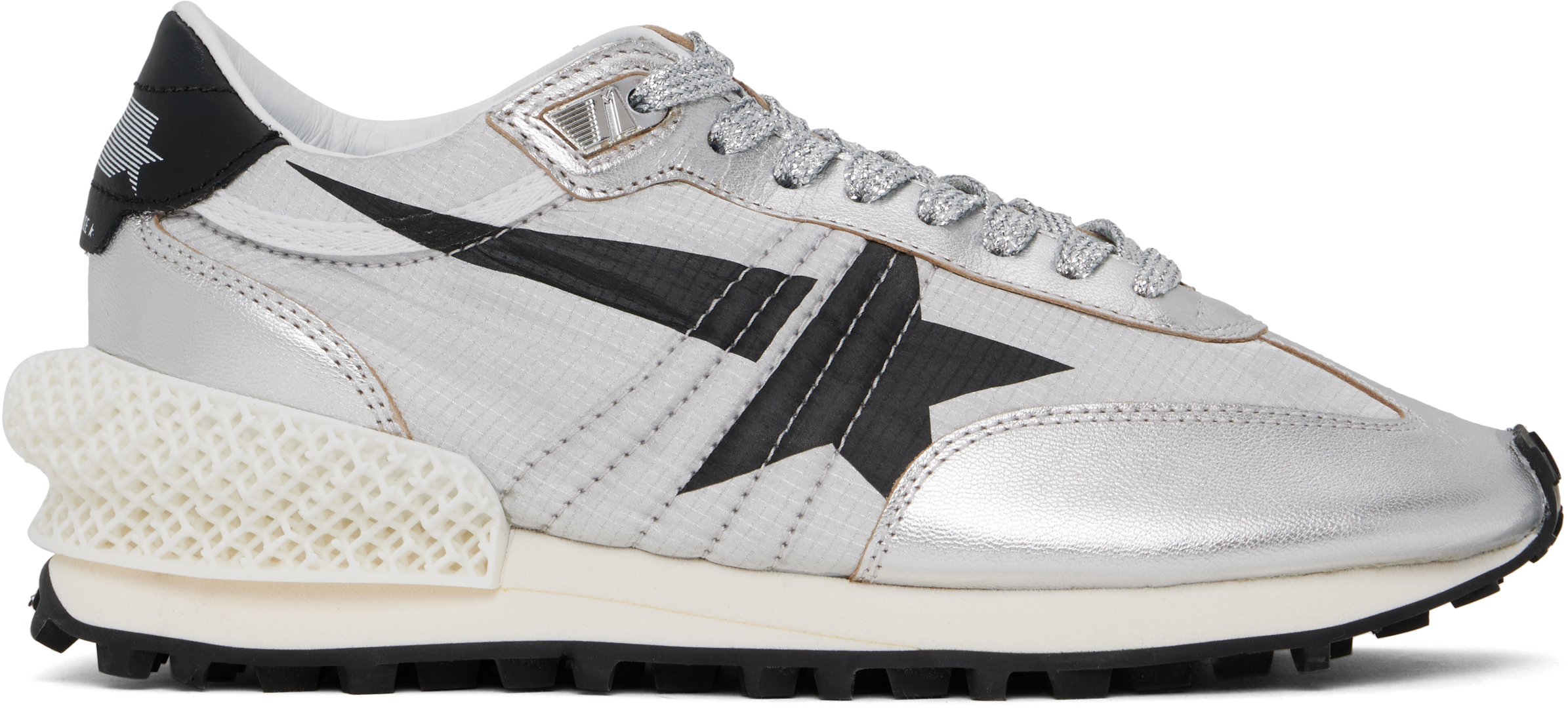 ★Golden ★ Running Marathon Sneakers Silver Black GWF0 Golden Goose Running Marathon Nylon, Silver/Black | Aria Online