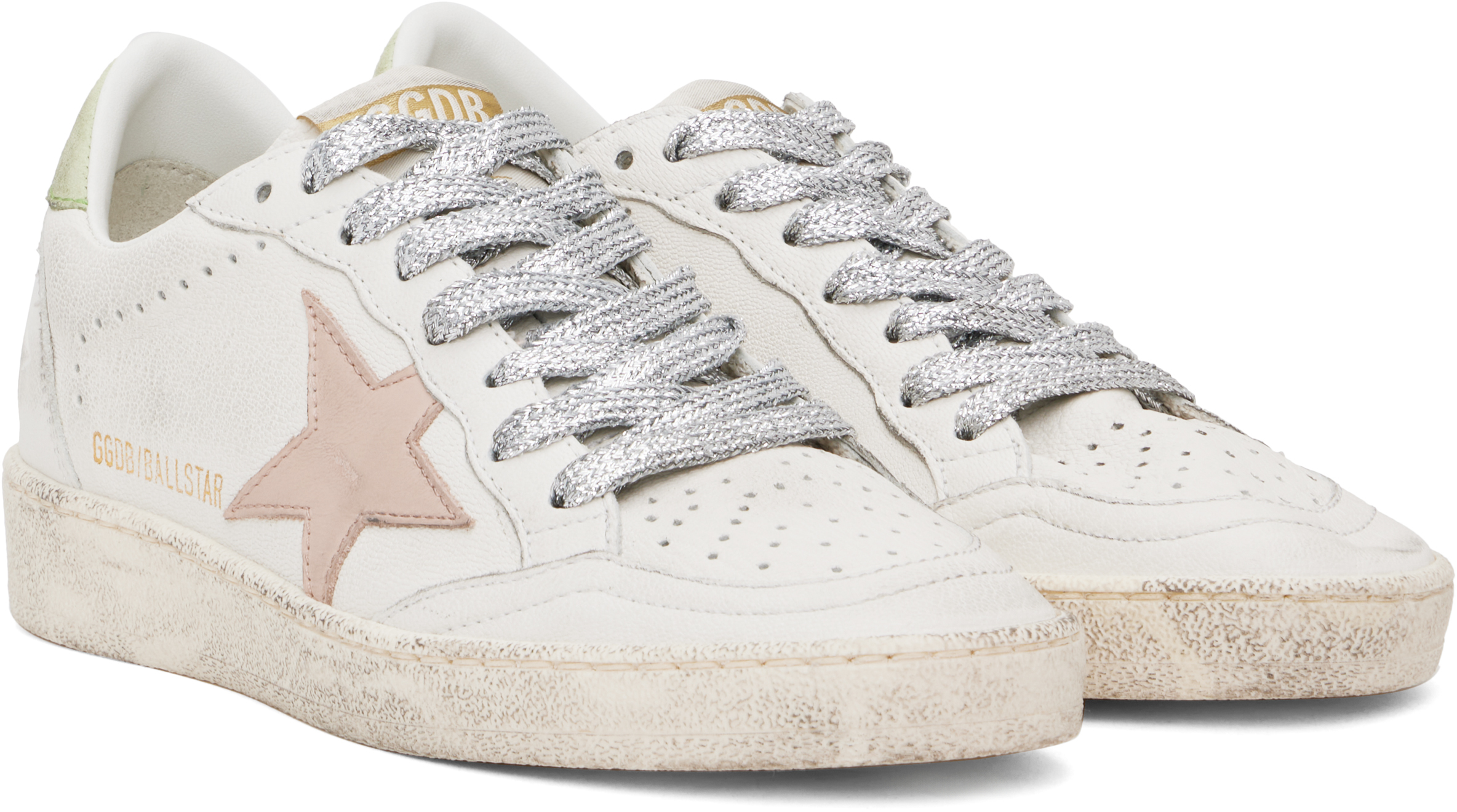 Golden Goose White Ball Star Sneakers In 12164 White/moonligh
