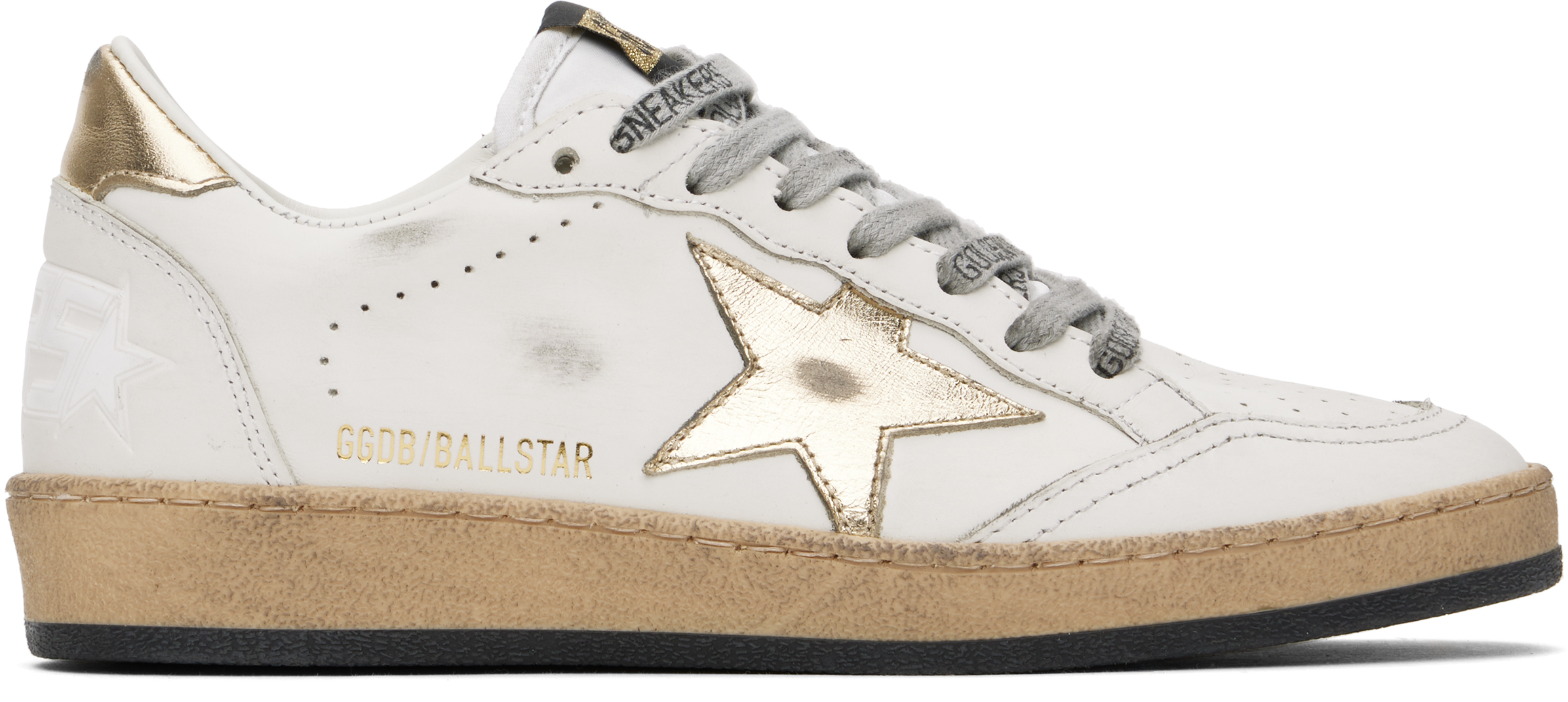 Golden Goose: White Ball Star Sneakers | SSENSE Golden Goose: White Ball Star Sneakers | SSENSE