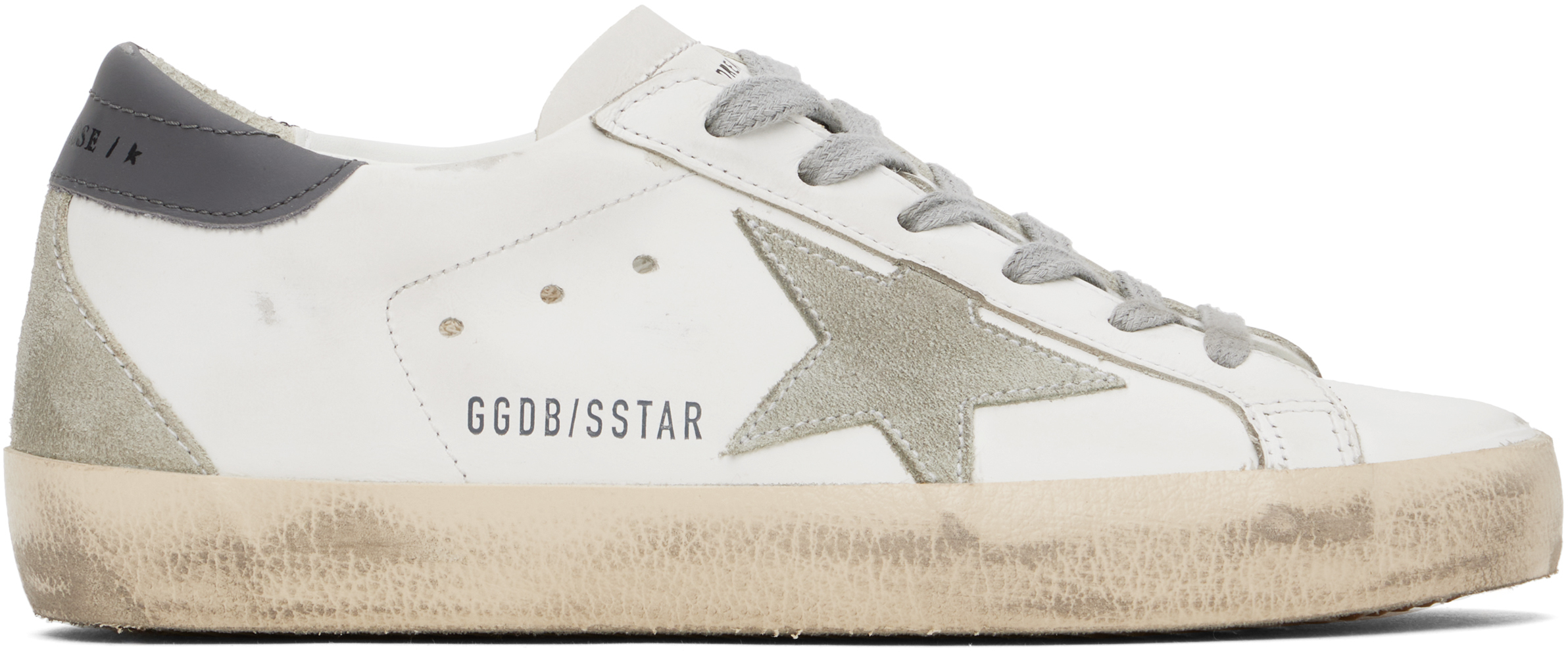 Golden Goose: White & Gray Super-Star Classic Sneakers