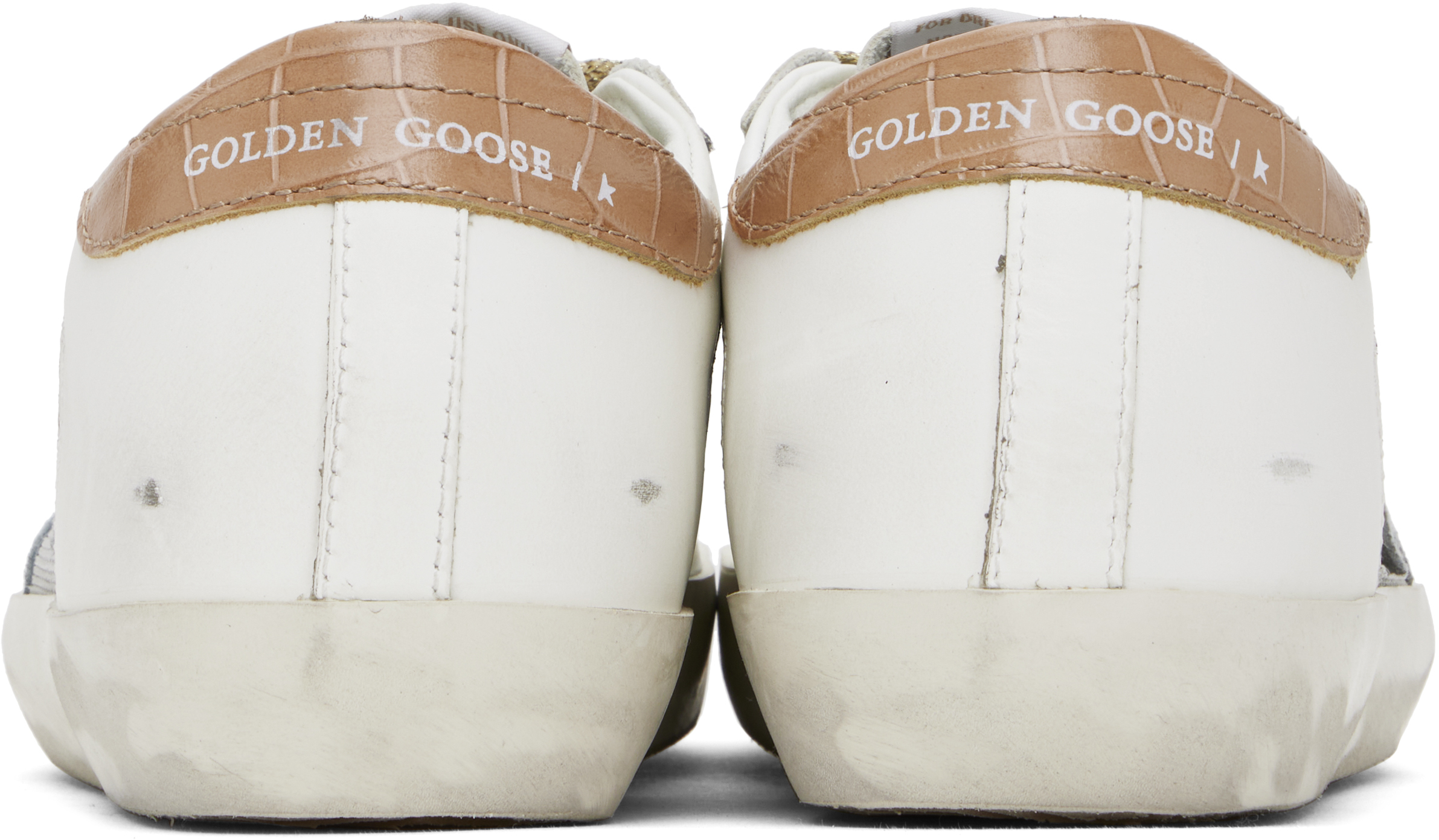 Golden Goose White & Silver Super-star Sneakers In 11498 White/light Bl