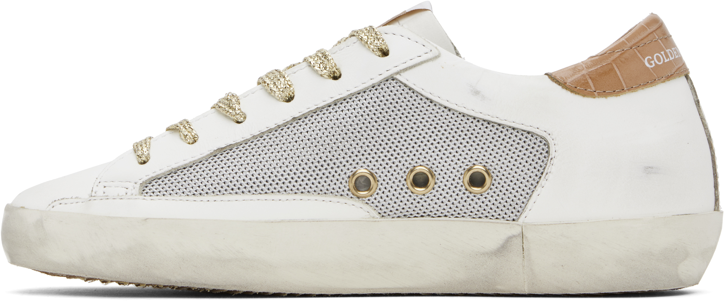 Golden Goose White & Silver Super-star Sneakers In 11498 White/light Bl