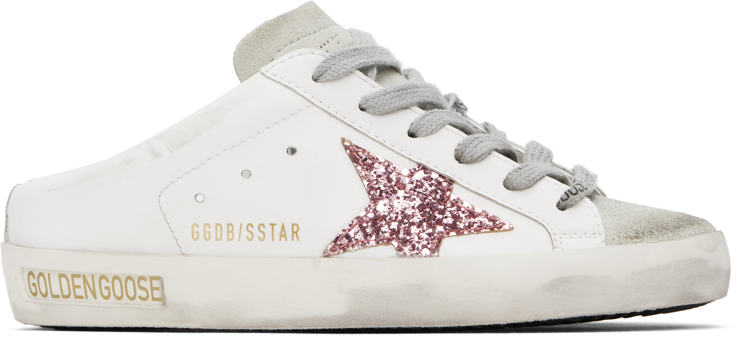 Golden Goose: ホワイト＆グレー Super-Star バイオベース サボ