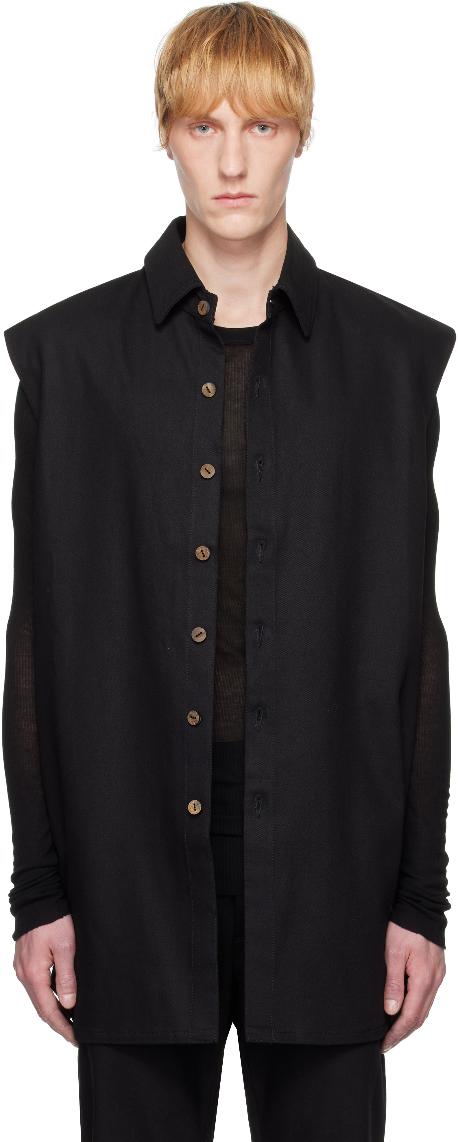 Black Jane Sleeveless Denim Vest