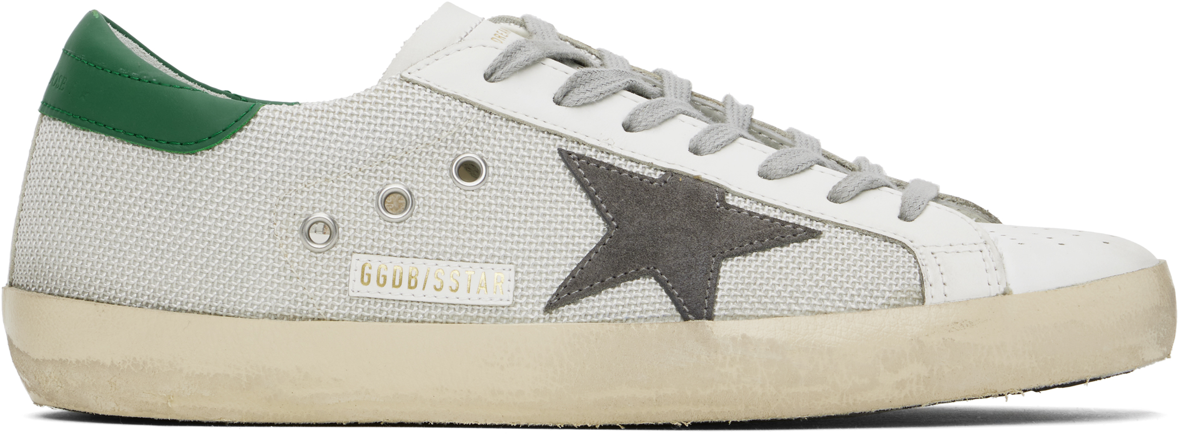 【関税&送料込】Golden  White Silver Super-Star Sneaker Golden Goose: White & Silver Super-Star Sneakers | SSENSE