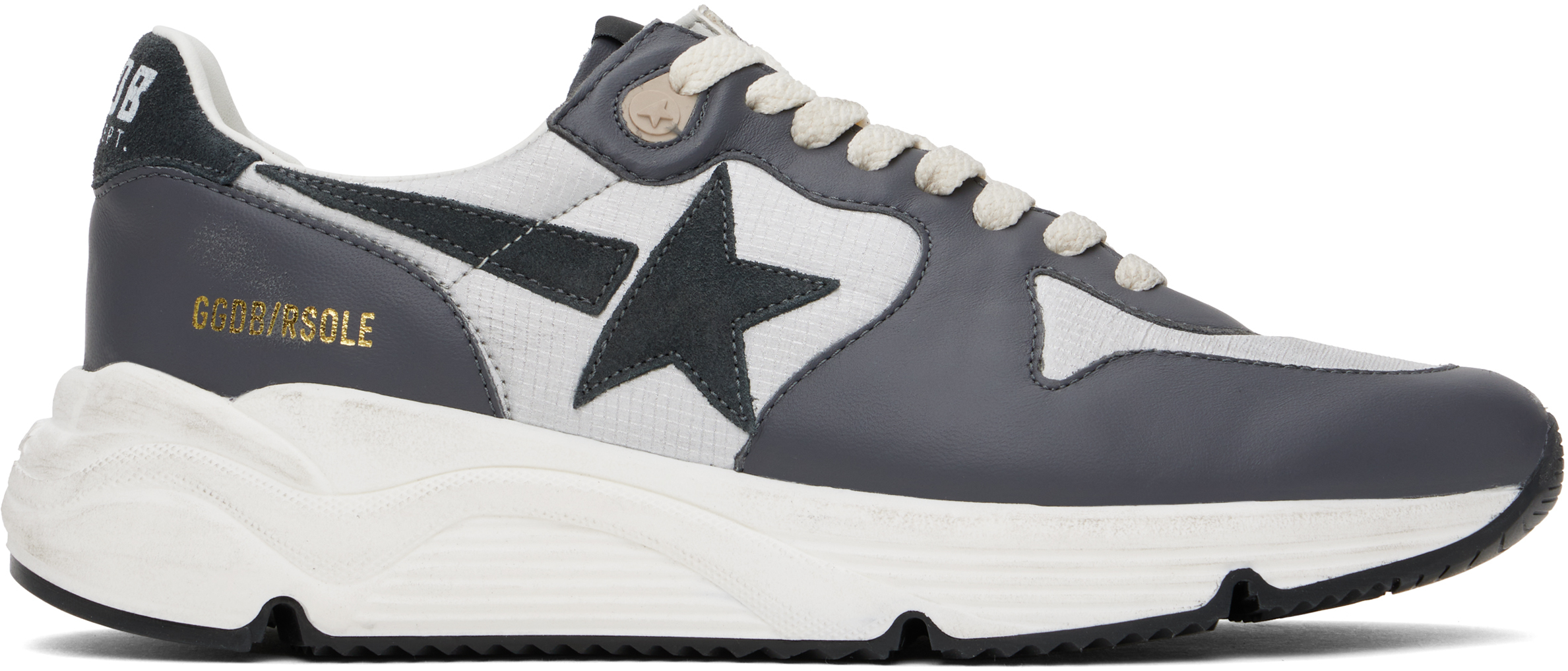 スニーカー GOLDEN GOOSE Men Sneakers 91707 GMF00117F006215 90009 GREY Golden Goose: Gray & Silver Running Sole Sneakers | SSENSE