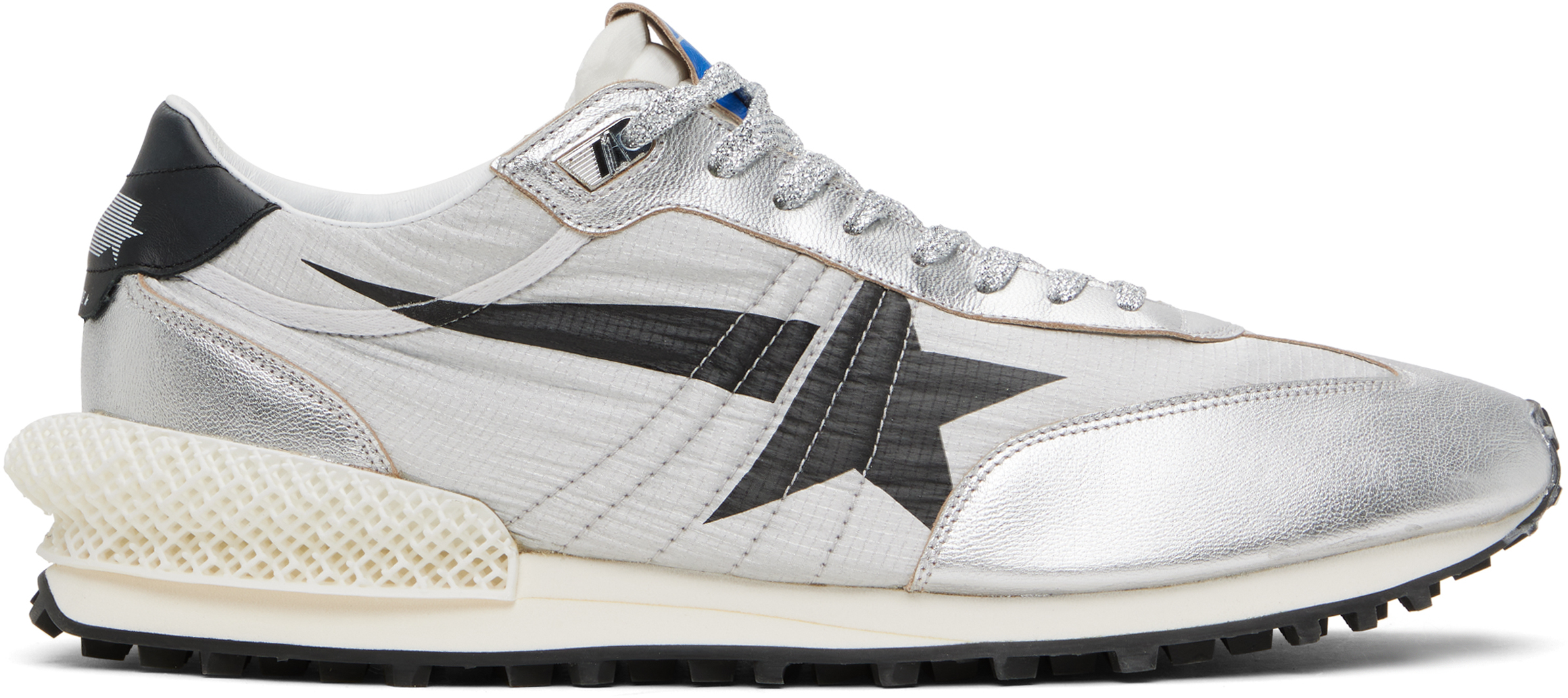 ★Golden Goose★ Running Marathon Sneakers Silver Black GMF0 11300716-38074-golden-goose-